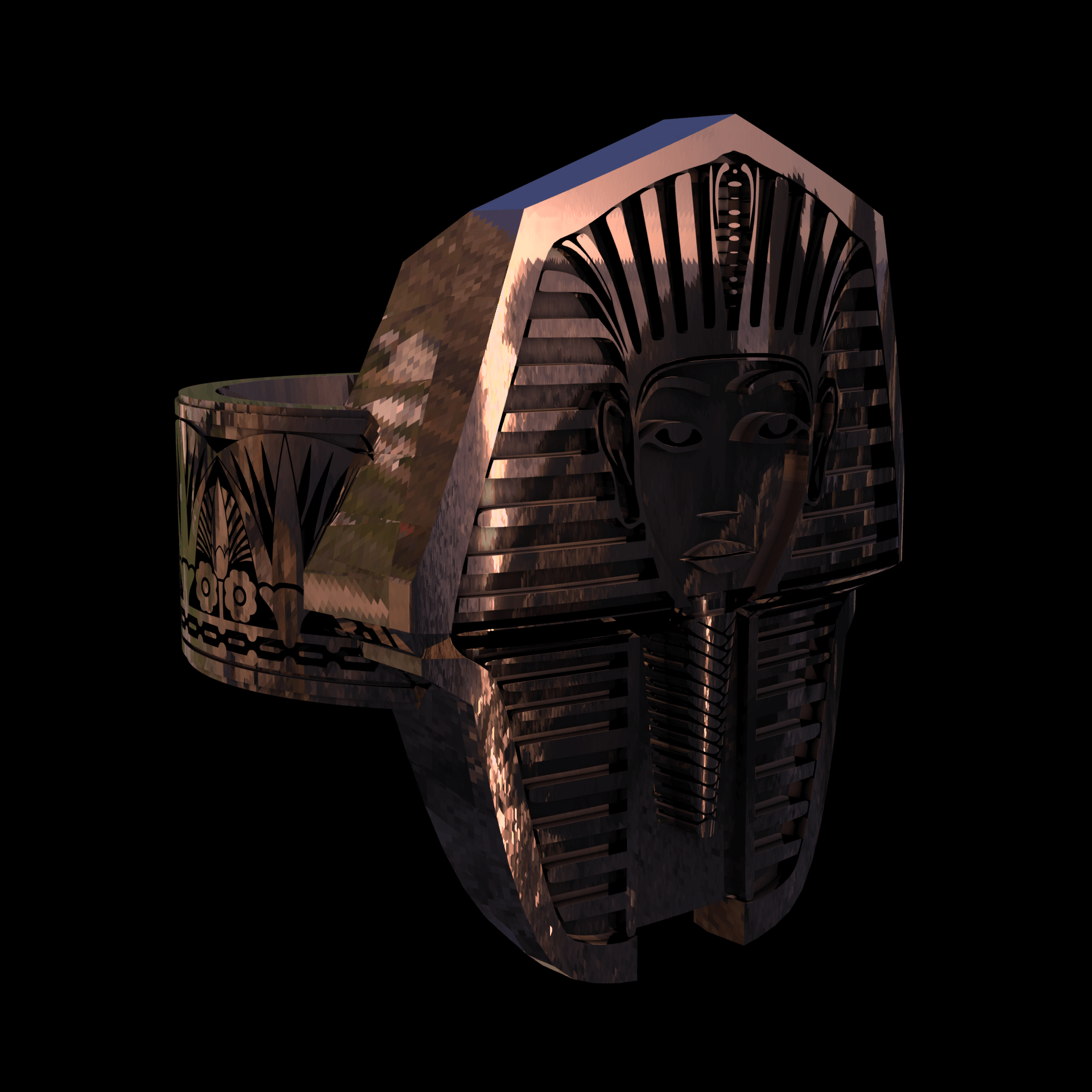 14K Rose Gold manufactured using wax casting, and polished for a shiny, smooth sheen surface.