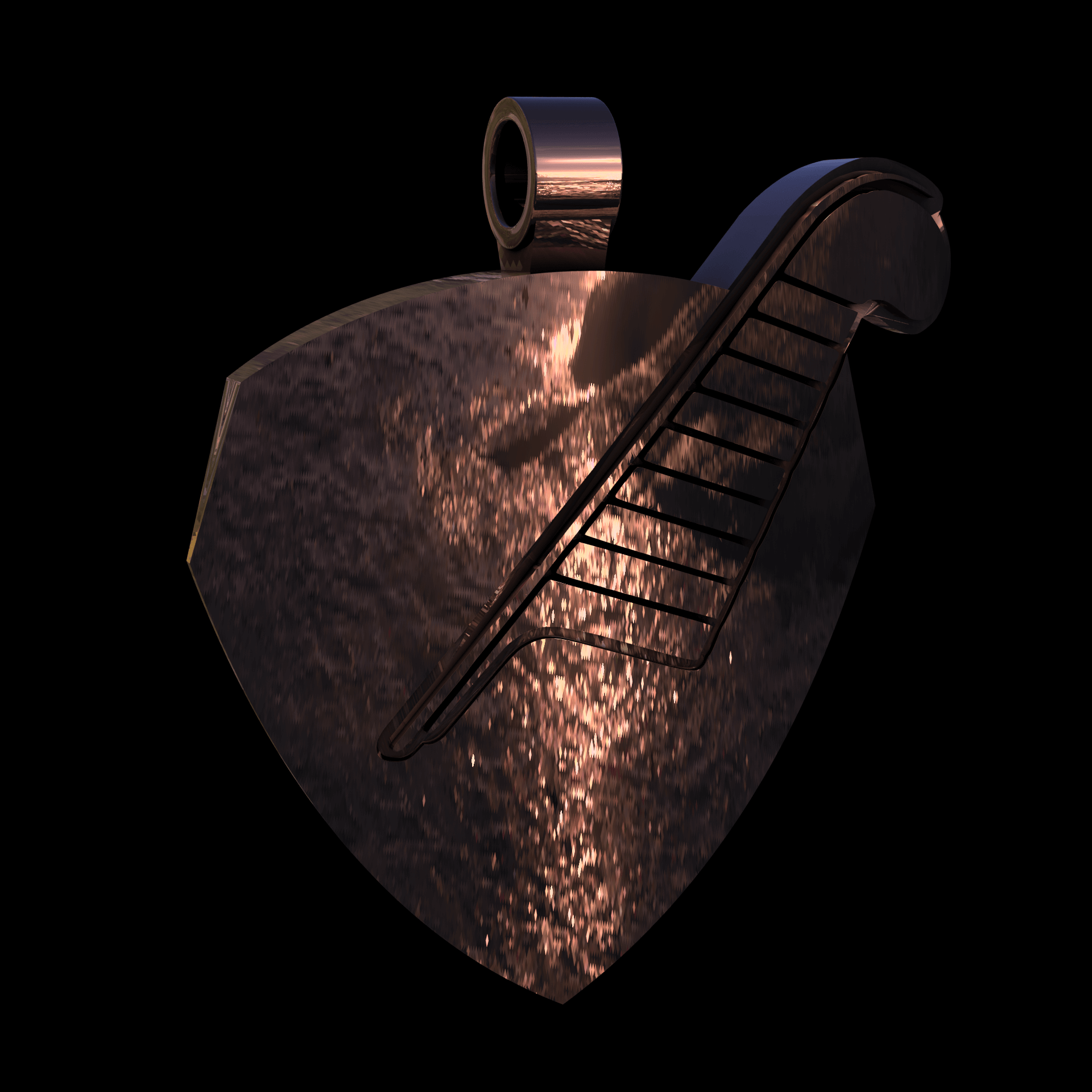 14K Rose Gold manufactured using wax casting, and polished for a shiny, smooth sheen surface.