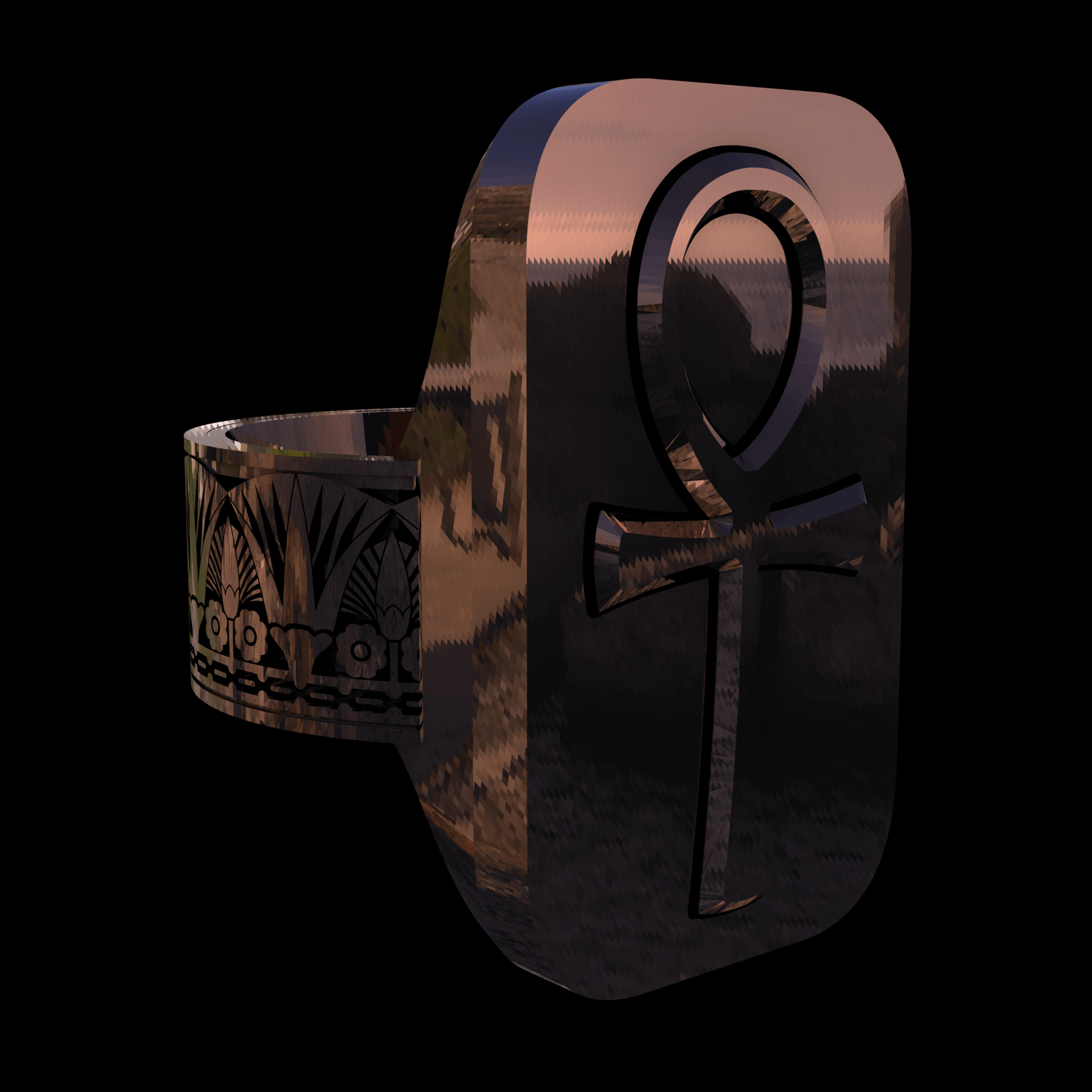 14K Rose Gold manufactured using wax casting, and polished for a shiny, smooth sheen surface.