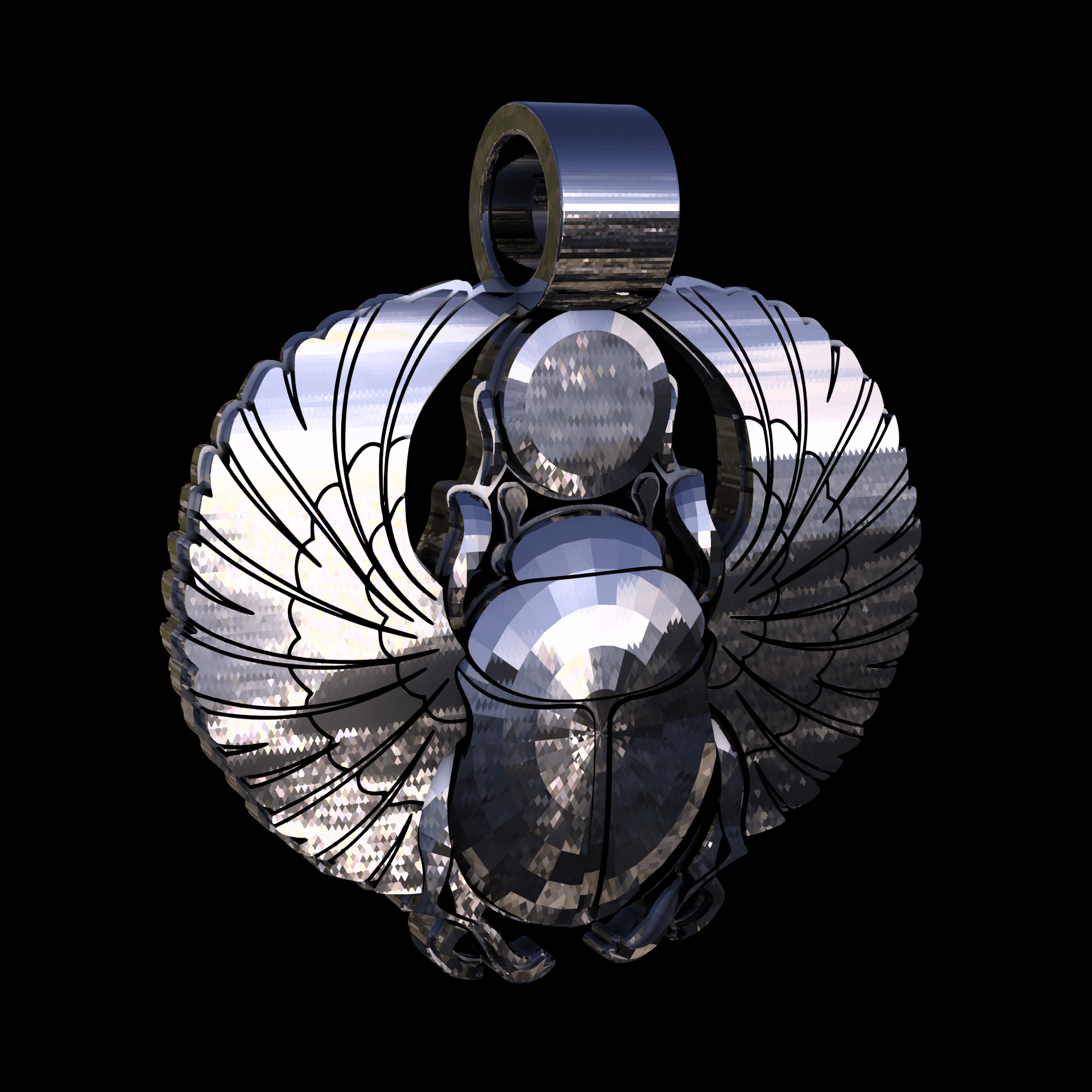 14K White Gold manufactured using wax casting, and polished for a shiny, smooth sheen surface.