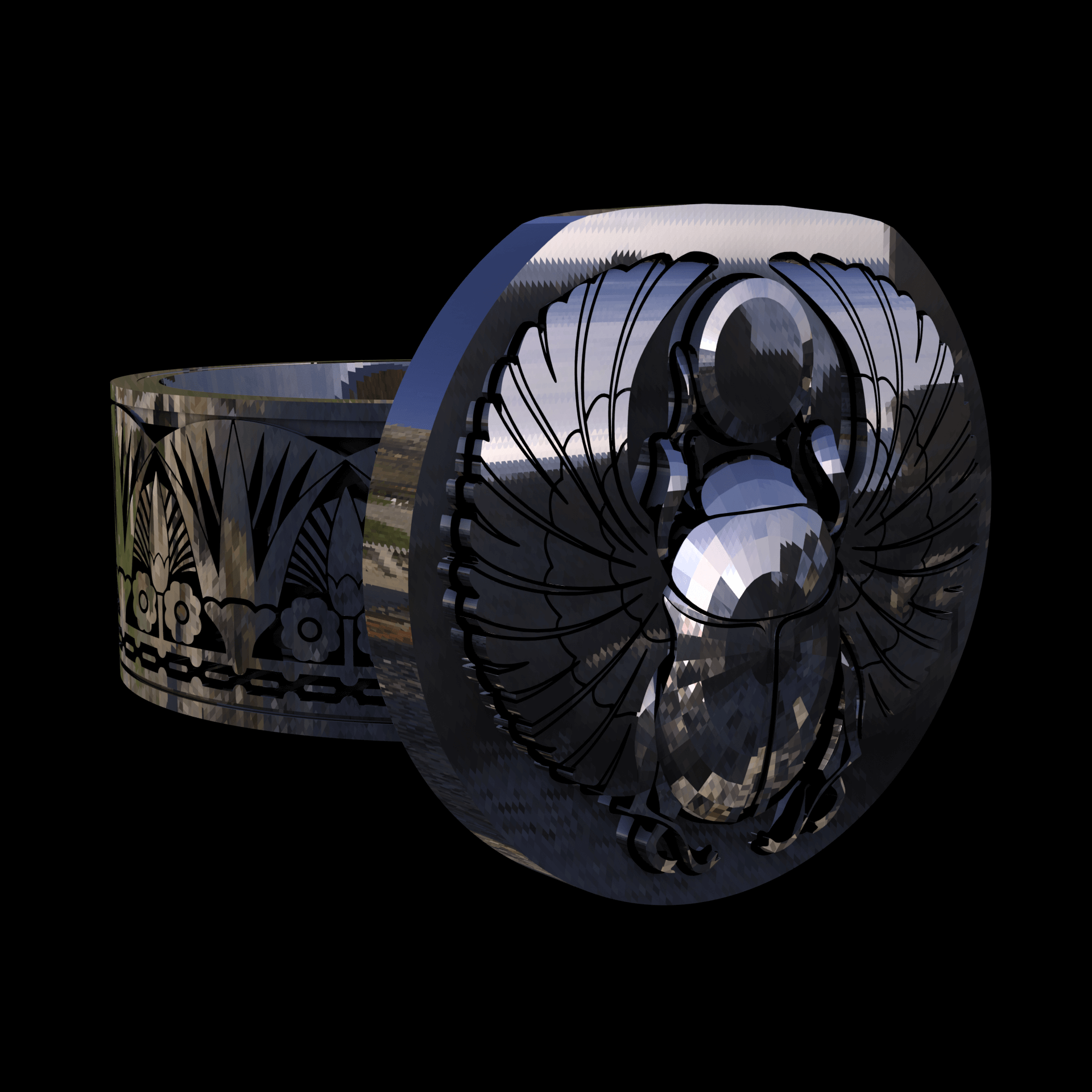 14K White Gold manufactured using wax casting, and polished for a shiny, smooth sheen surface.