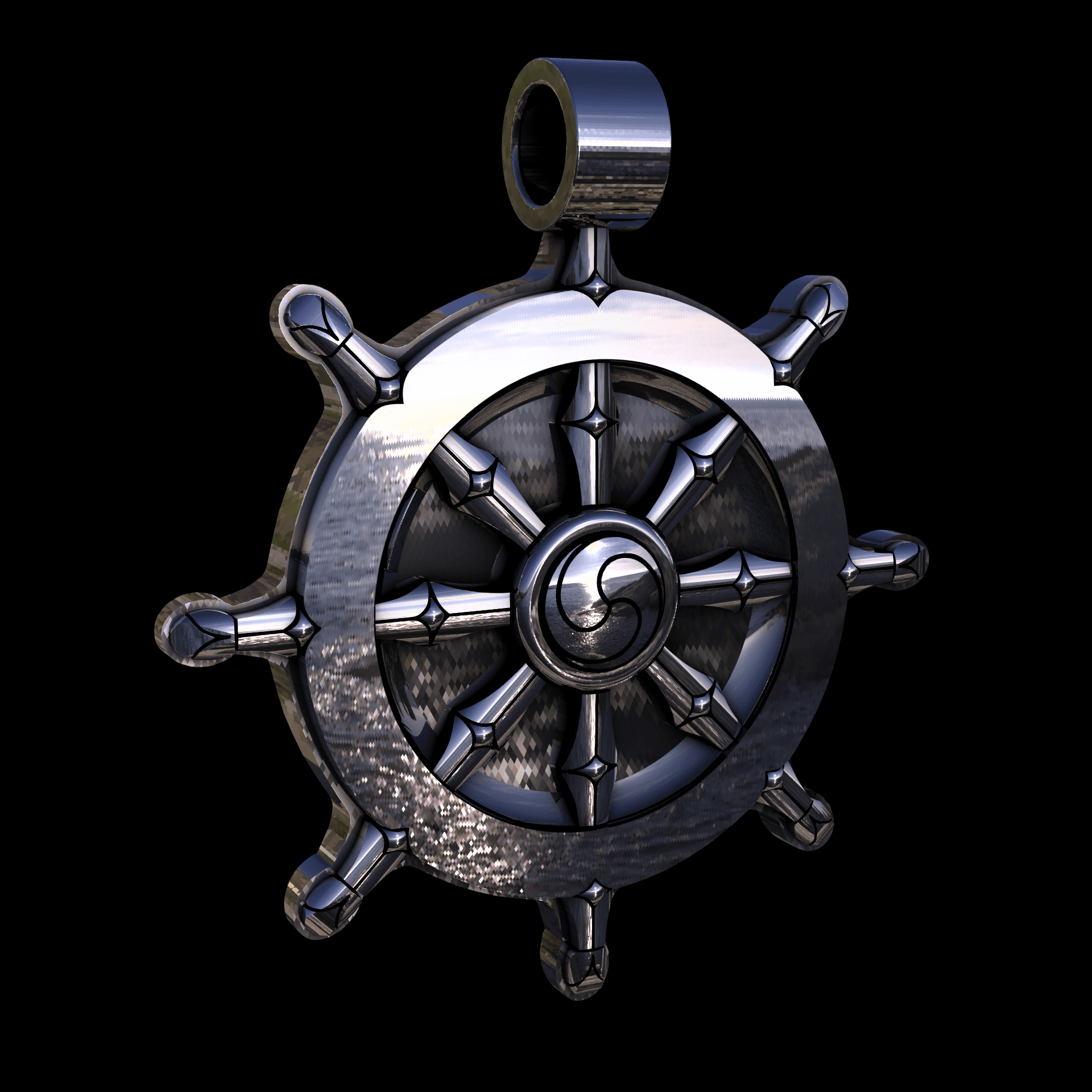 14K White Gold manufactured using wax casting, and polished for a shiny, smooth sheen surface.