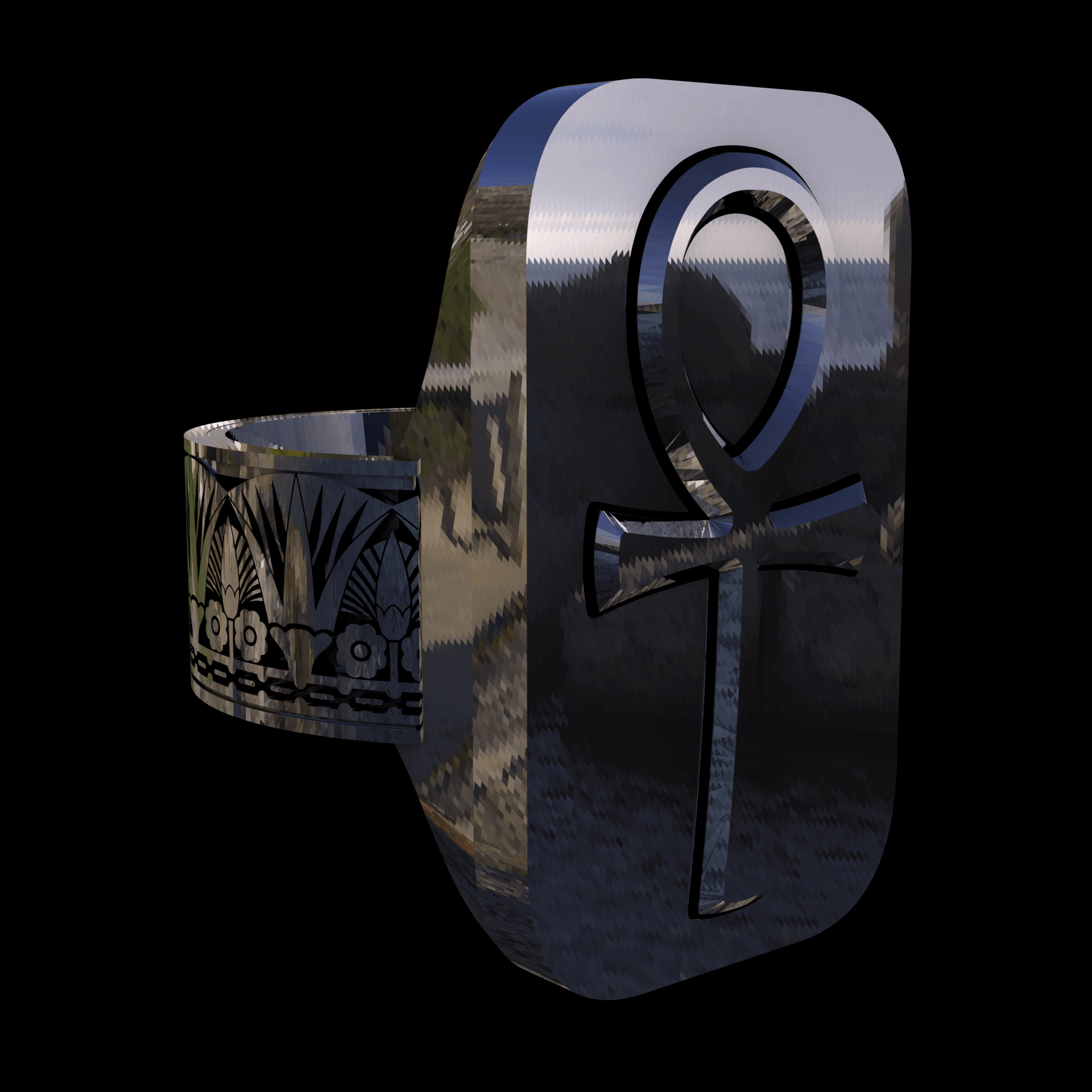 14K White Gold manufactured using wax casting, and polished for a shiny, smooth sheen surface.