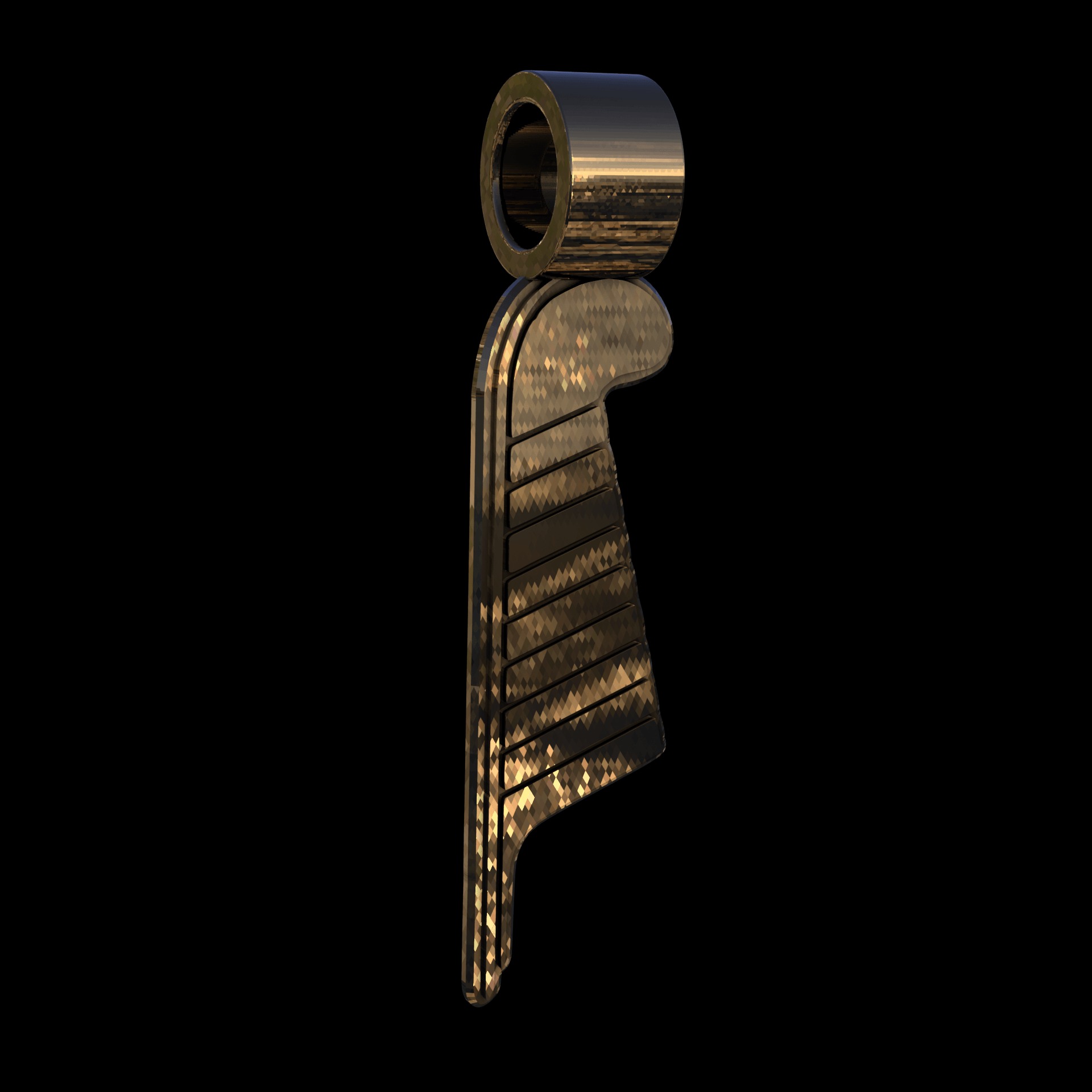 14K Yellow Gold manufactured using wax casting, and polished for a shiny, smooth sheen surface.