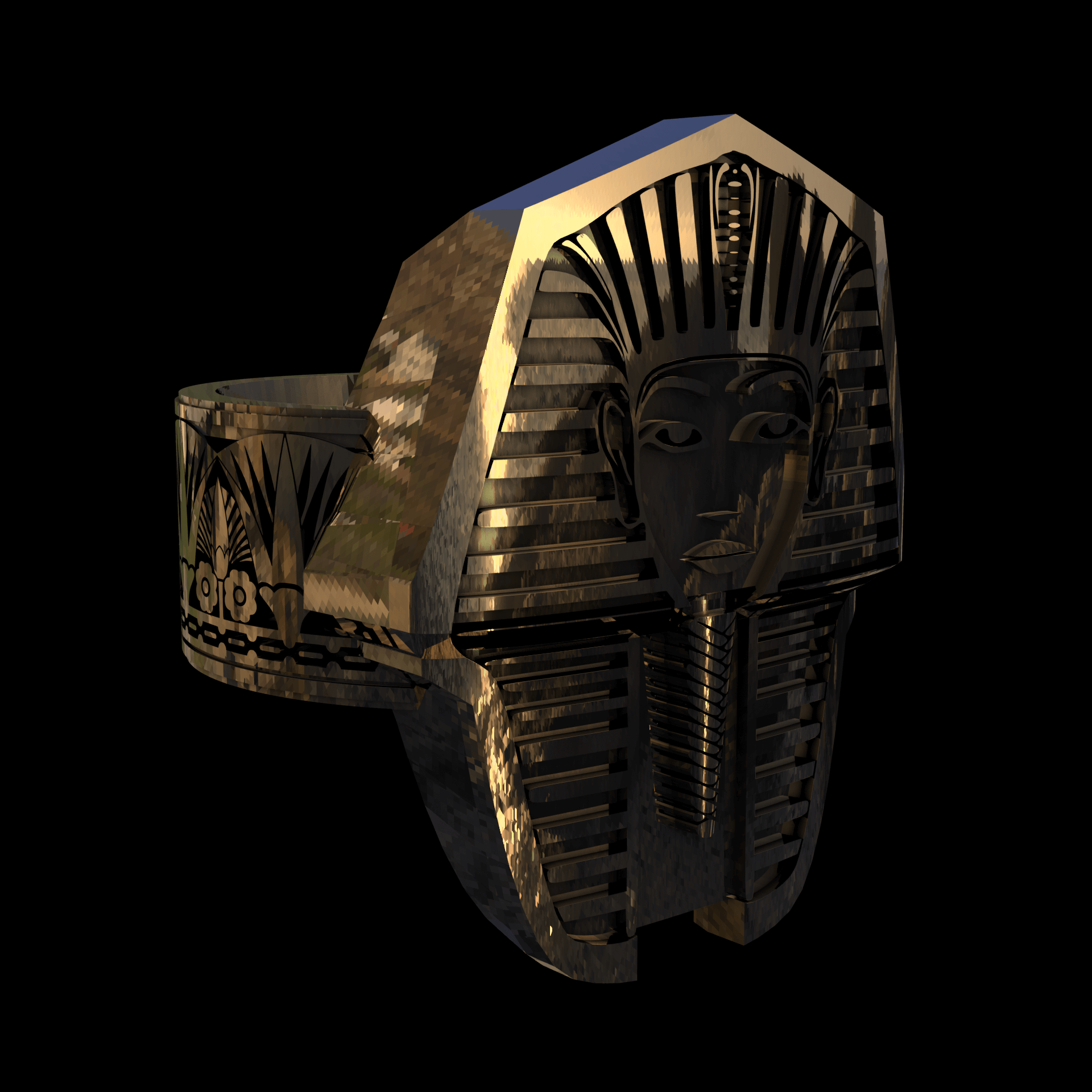 14K Yellow Gold manufactured using wax casting, and polished for a shiny, smooth sheen surface.