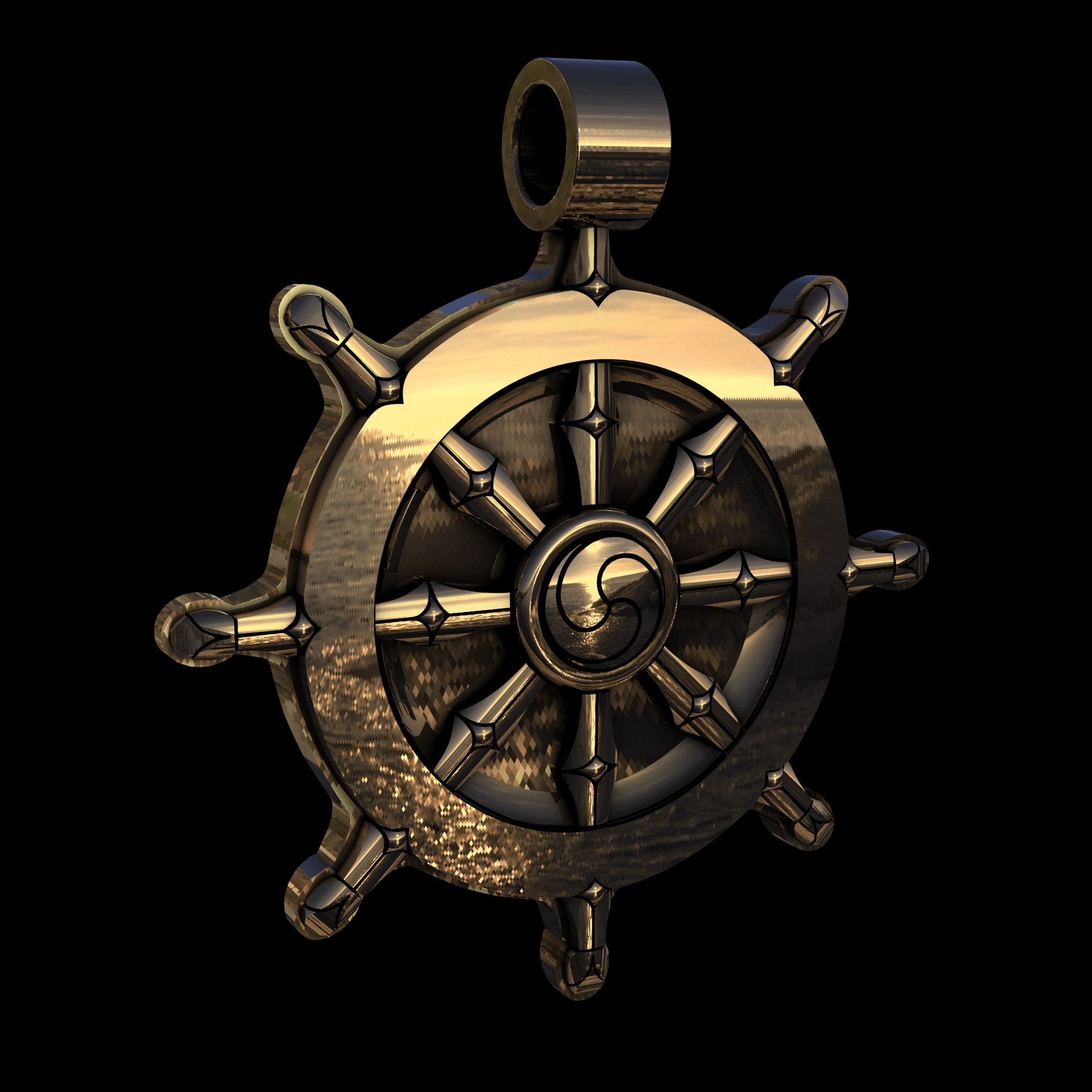 Brass manufactured using wax casting, with 0.5 micron thick eletroplated 18K Gold surface, polished for a shiny, smooth sheen surface.