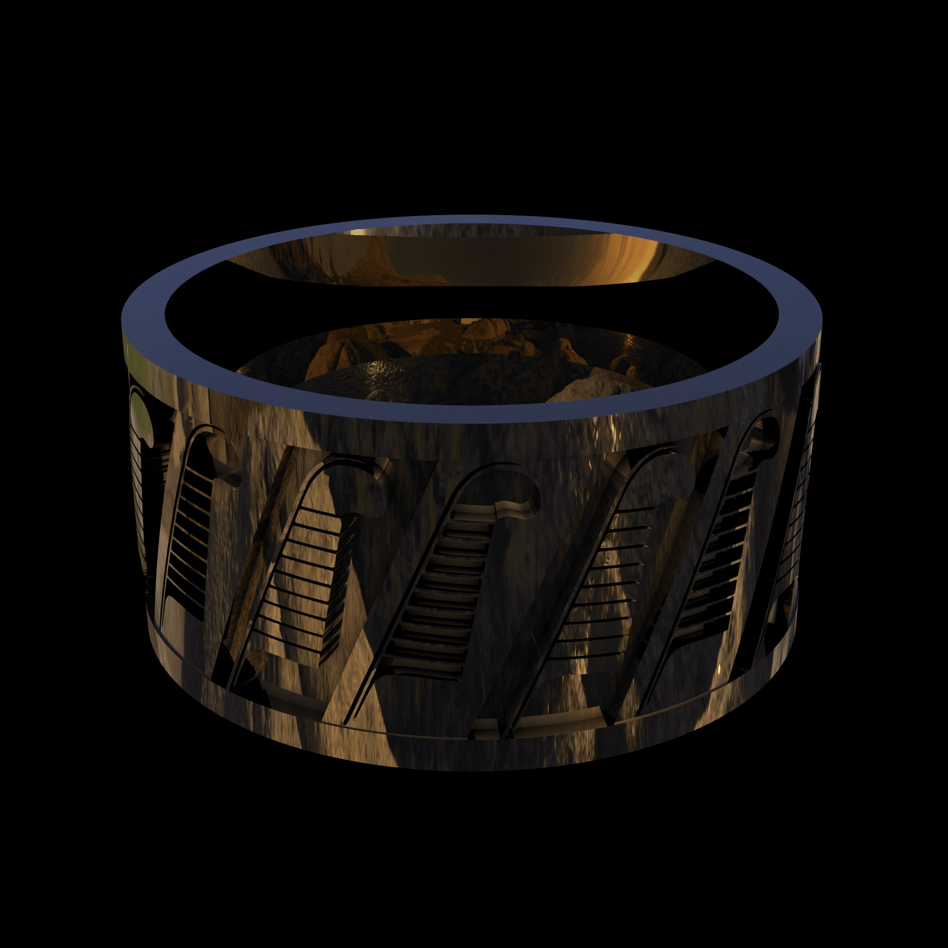 18K Yellow Gold manufactured using wax casting, and polished for a shiny, smooth sheen surface.