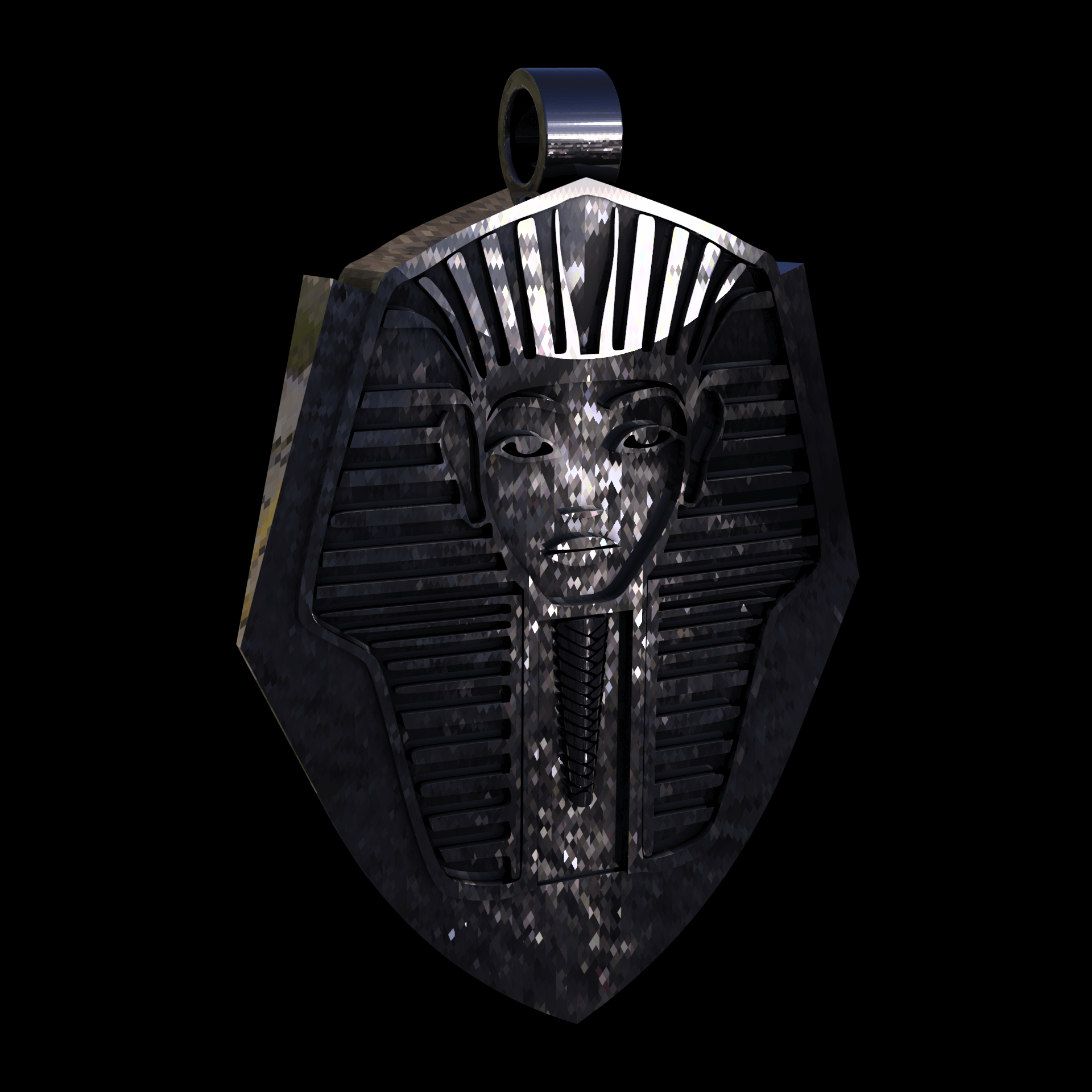 Sterling silver manufactured using wax casting, polished for a slightly textured, mild sheen surface, and recessed details blackened for a steampunk look.