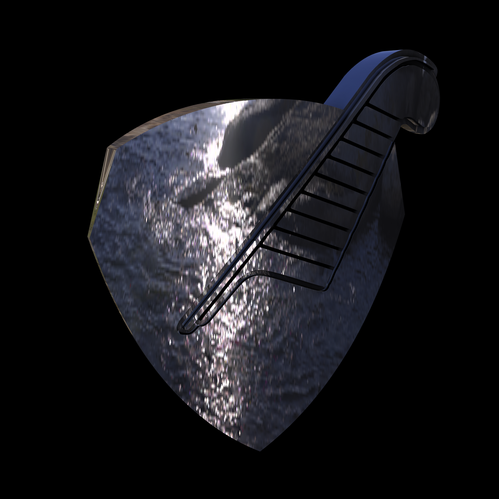 Sterling silver manufactured using wax casting, with extensive polishing reaching intricate details, acheiving a elegant, sleek shiny surface with a fine sheen.