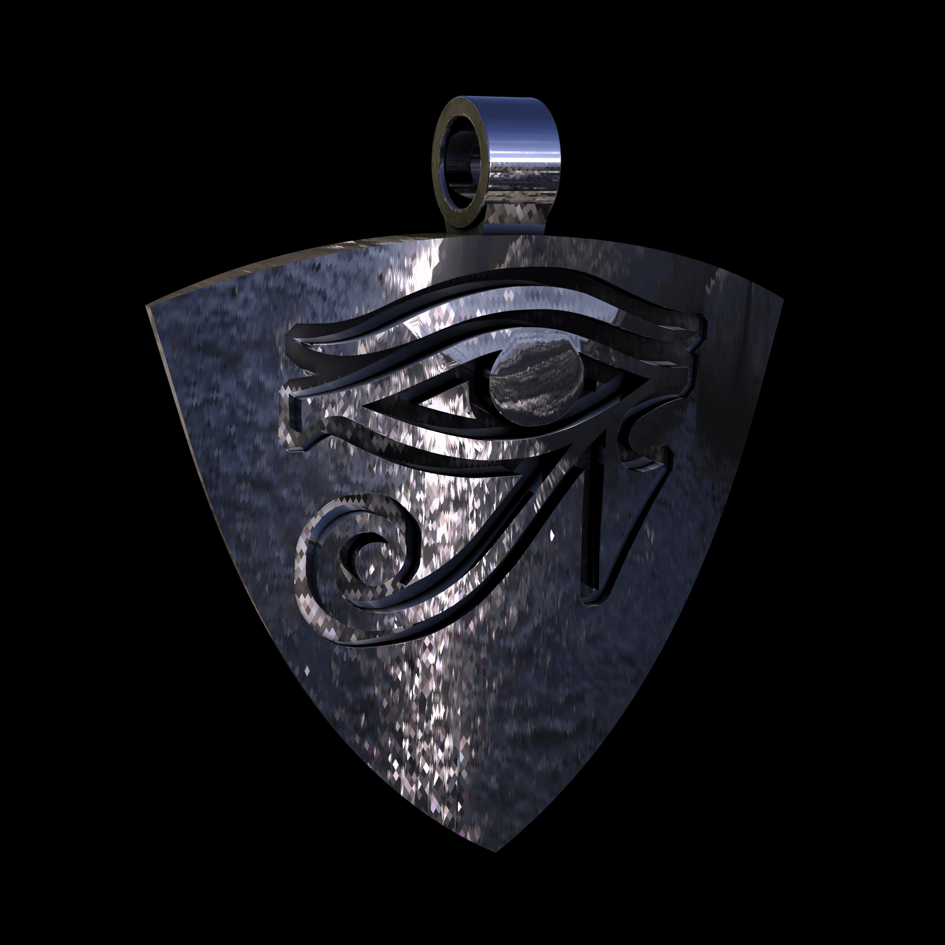 Sterling silver manufactured using wax casting, with extensive polishing reaching intricate details, acheiving a elegant, sleek shiny surface with a fine sheen.