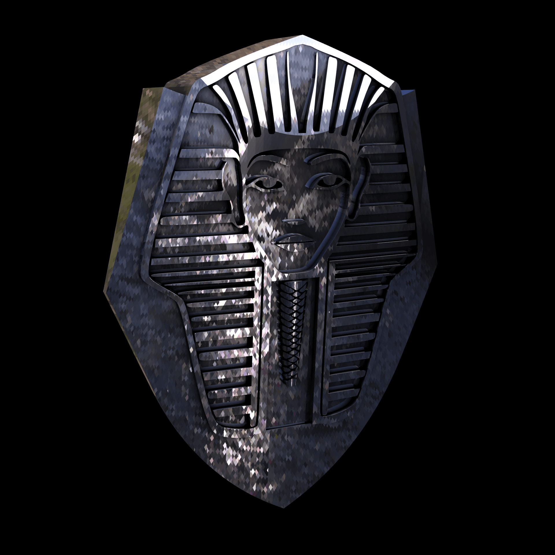 Sterling silver manufactured using wax casting, with extensive polishing reaching intricate details, acheiving a elegant, sleek shiny surface with a fine sheen.