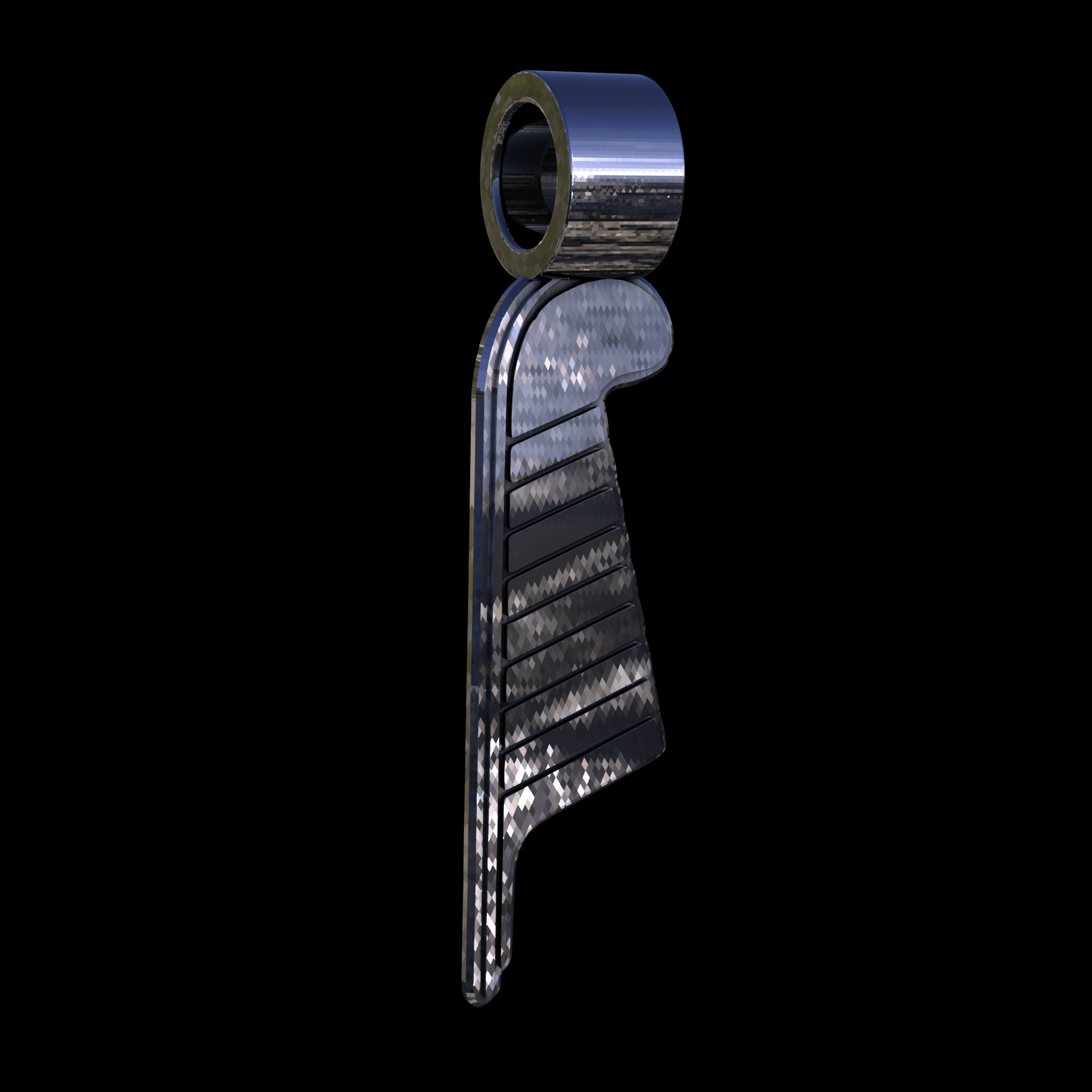 Sterling silver manufactured using wax casting, with extensive polishing reaching intricate details, acheiving a elegant, sleek shiny surface with a fine sheen.