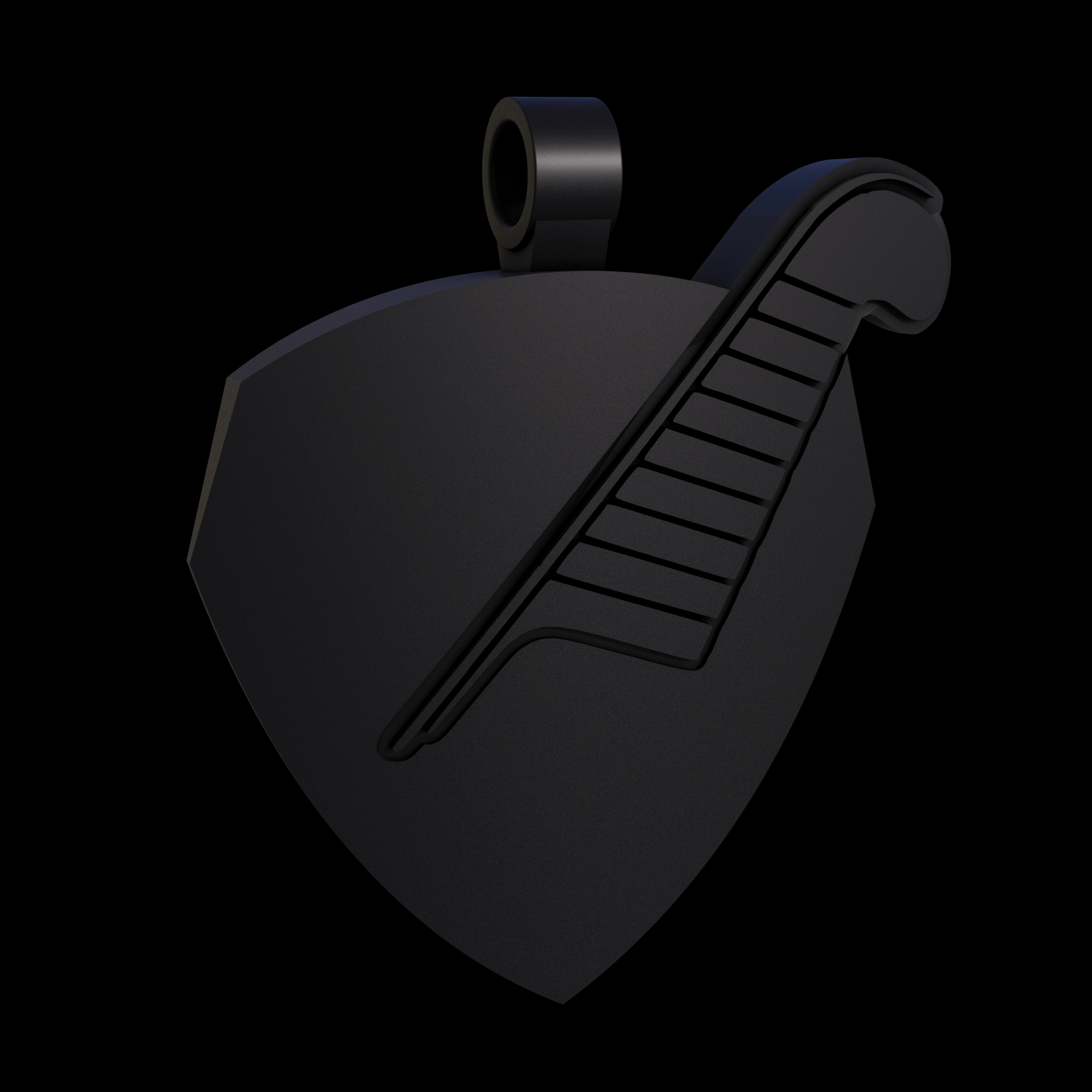 Bronze infused 420 stainless steel, manufactured using 3D printing, treated for a dark grey matte surface finish, with visible print lines.