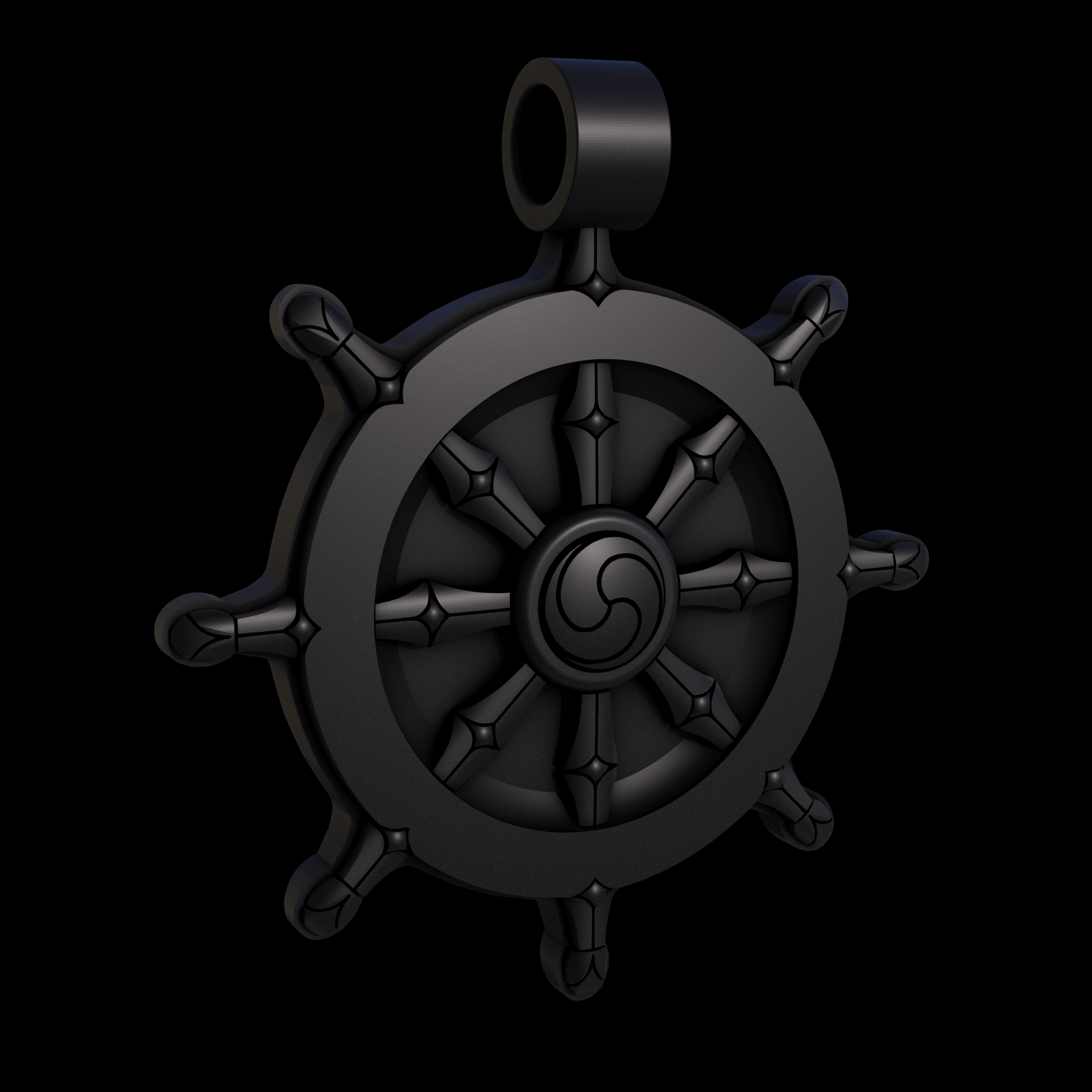 Bronze infused 420 stainless steel, manufactured using 3D printing, treated for a dark grey matte surface finish, with visible print lines.