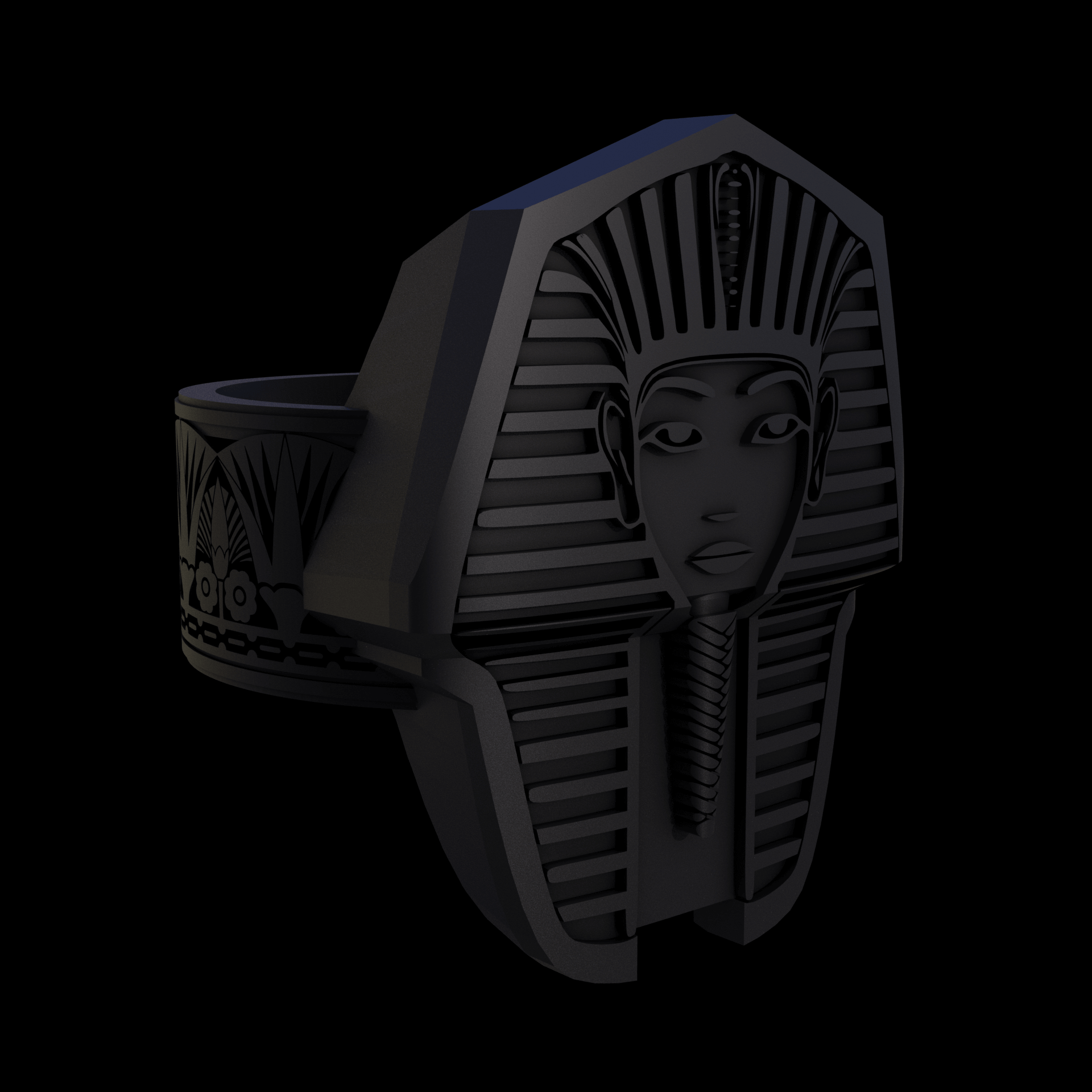 Bronze infused 420 stainless steel, manufactured using 3D printing, treated for a dark grey matte surface finish, with visible print lines.