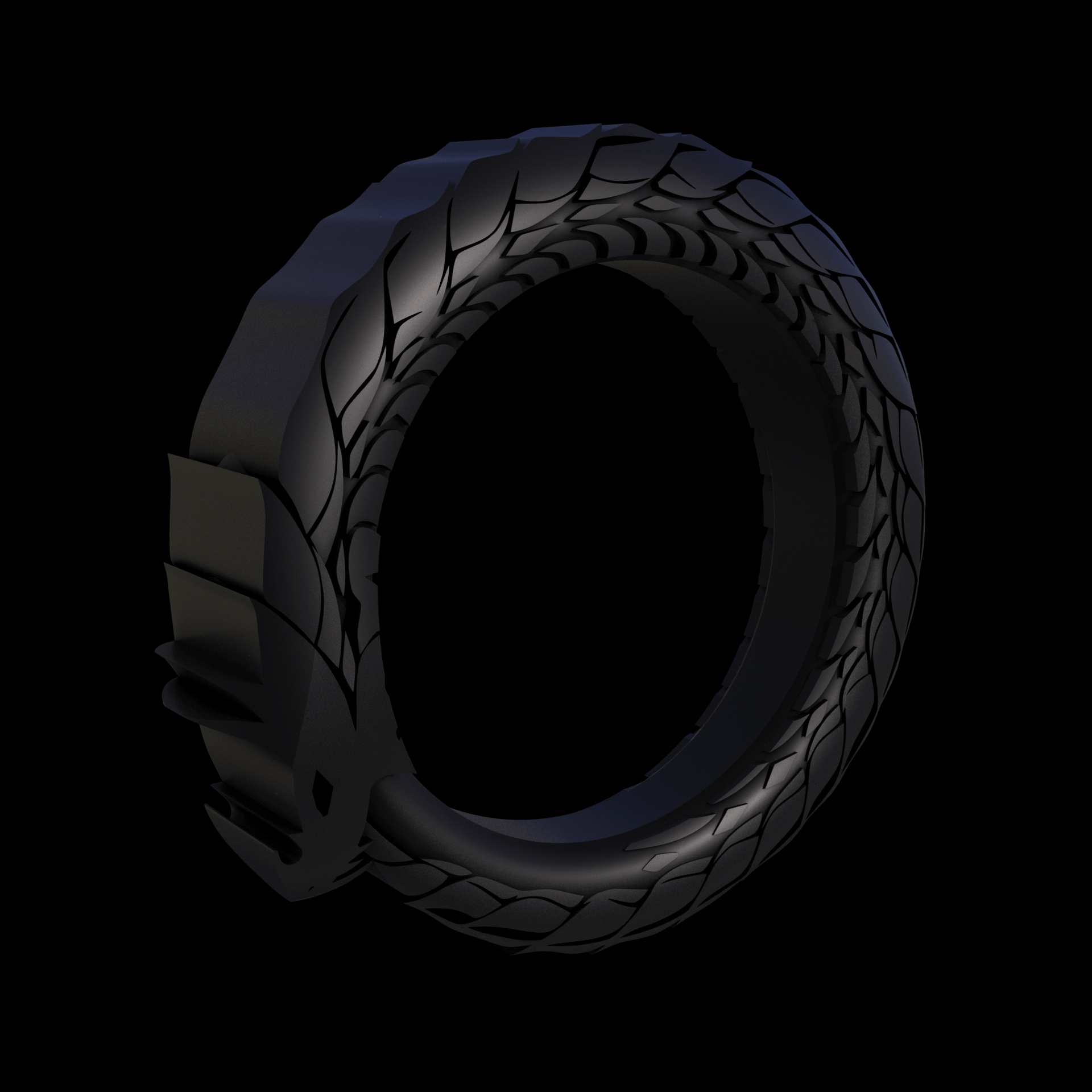 Bronze infused 420 stainless steel, manufactured using 3D printing, treated for a dark grey matte surface finish, with visible print lines.