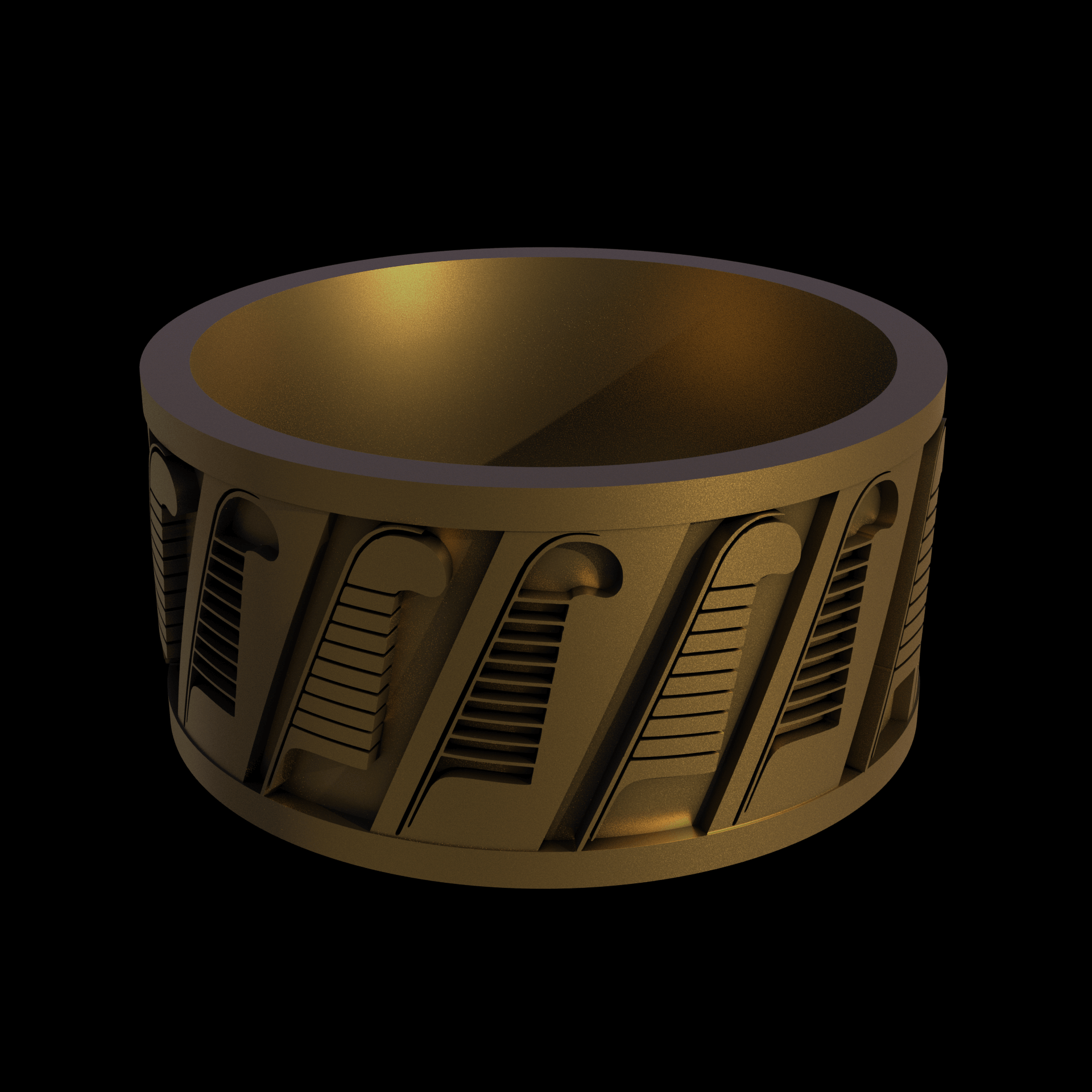 Brass manufactured using wax casting, and lightly polished with a rough matte surface finish.