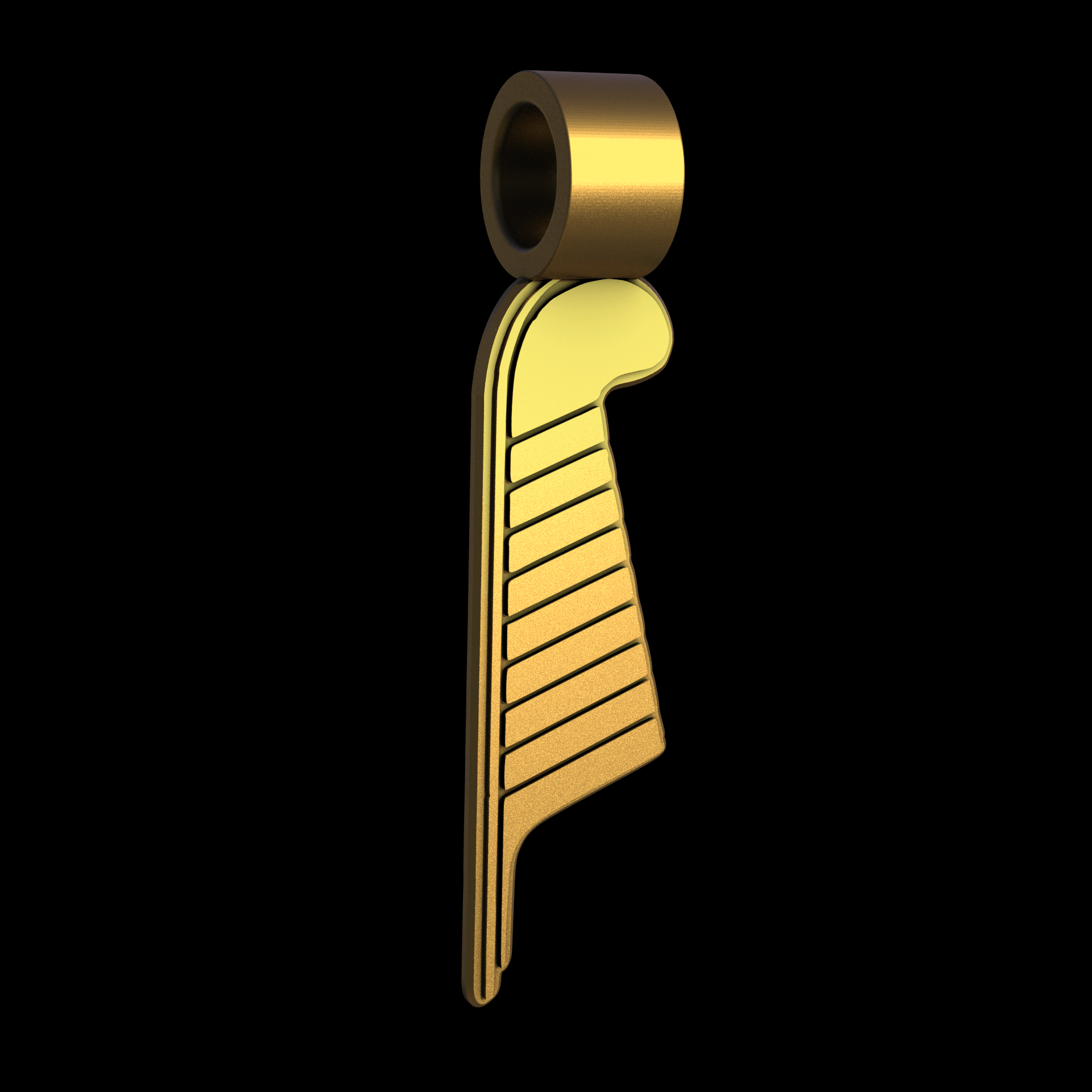 Brass manufactured using wax casting, and lightly polished with a rough matte surface finish.