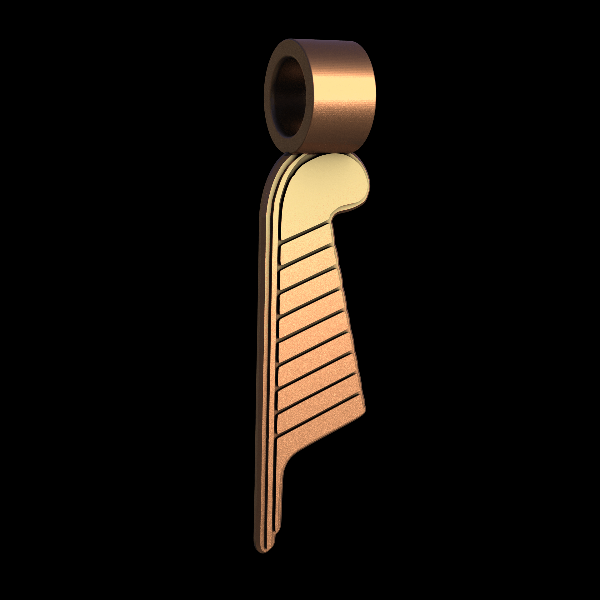 Bronze manufactured using wax casting, and lightly polished with a rough matte surface finish.