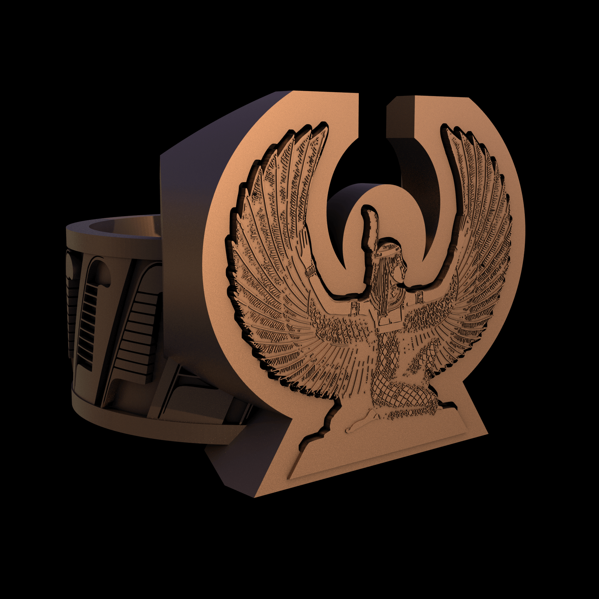 Bronze manufactured using wax casting, and lightly polished with a rough matte surface finish.