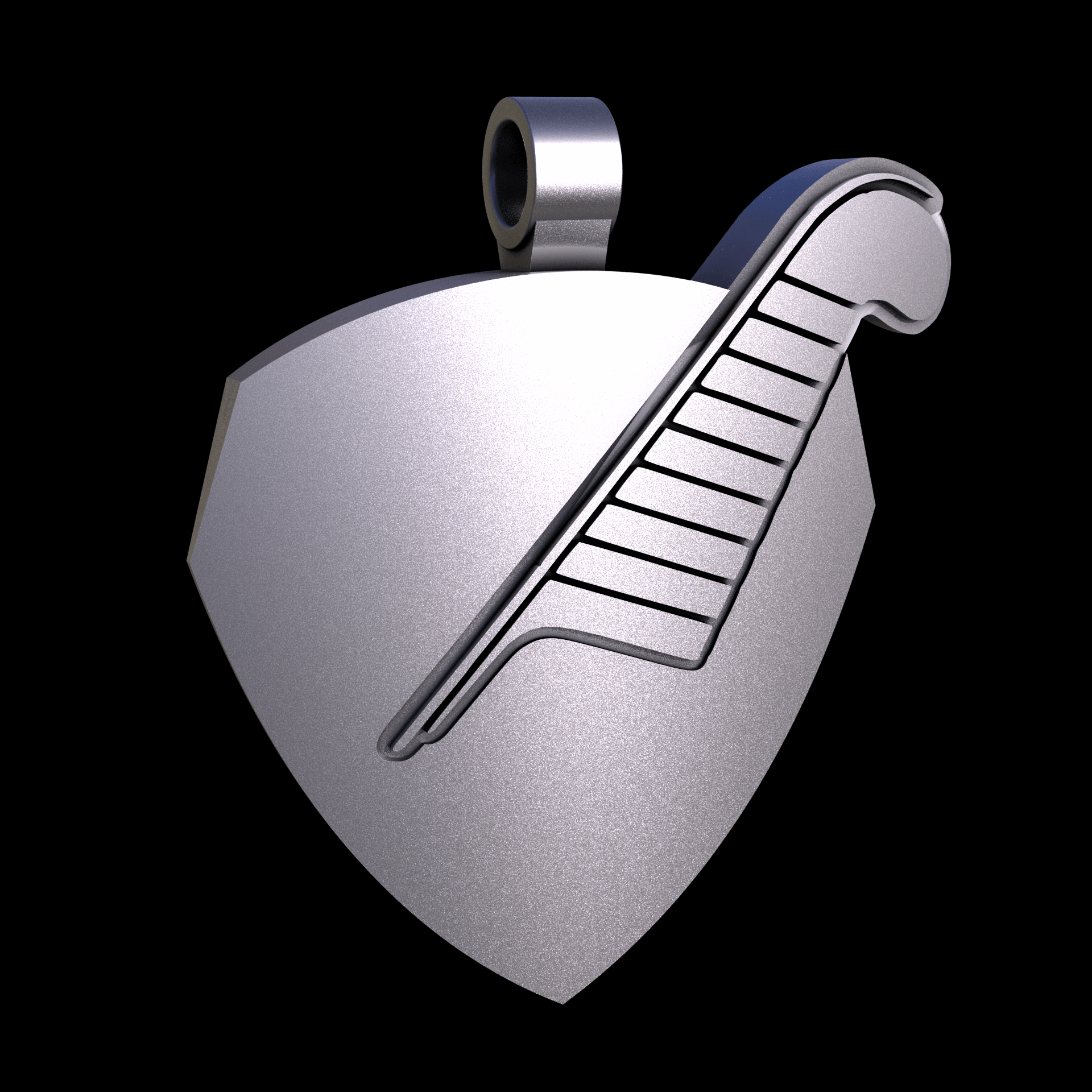 Sterling silver manufactured using wax casting, and lightly polished with a rough matte surface finish.