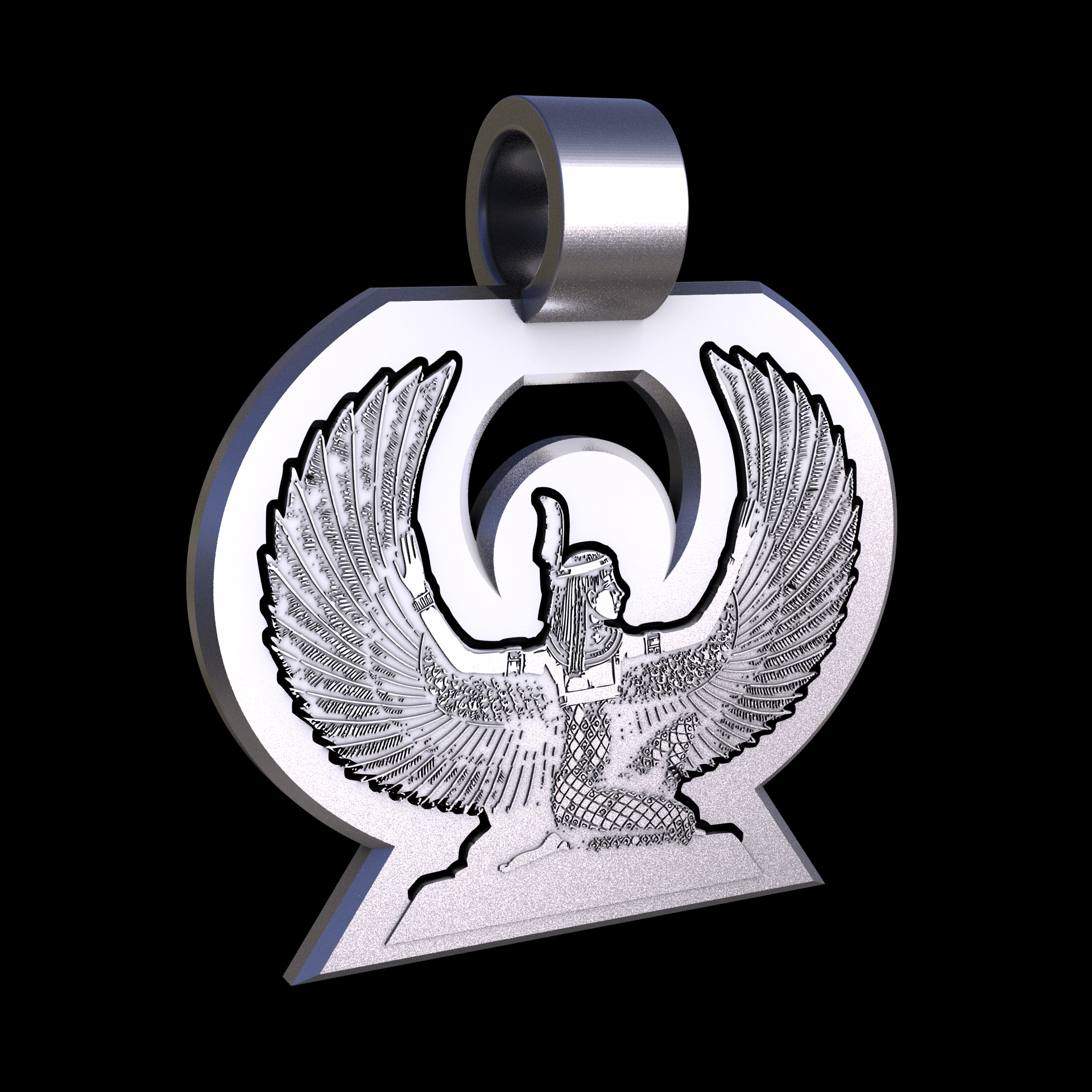 Sterling silver manufactured using wax casting, and lightly polished with a rough matte surface finish.