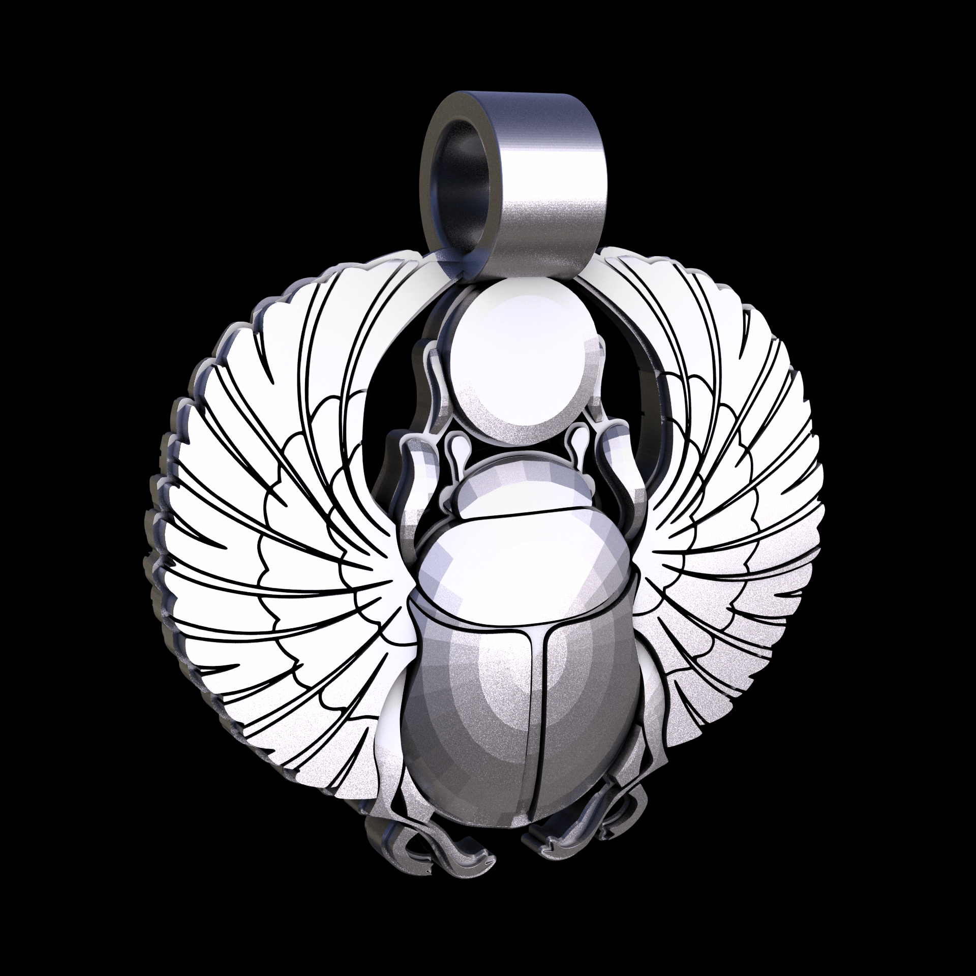 Sterling silver manufactured using wax casting, and lightly polished with a rough matte surface finish.