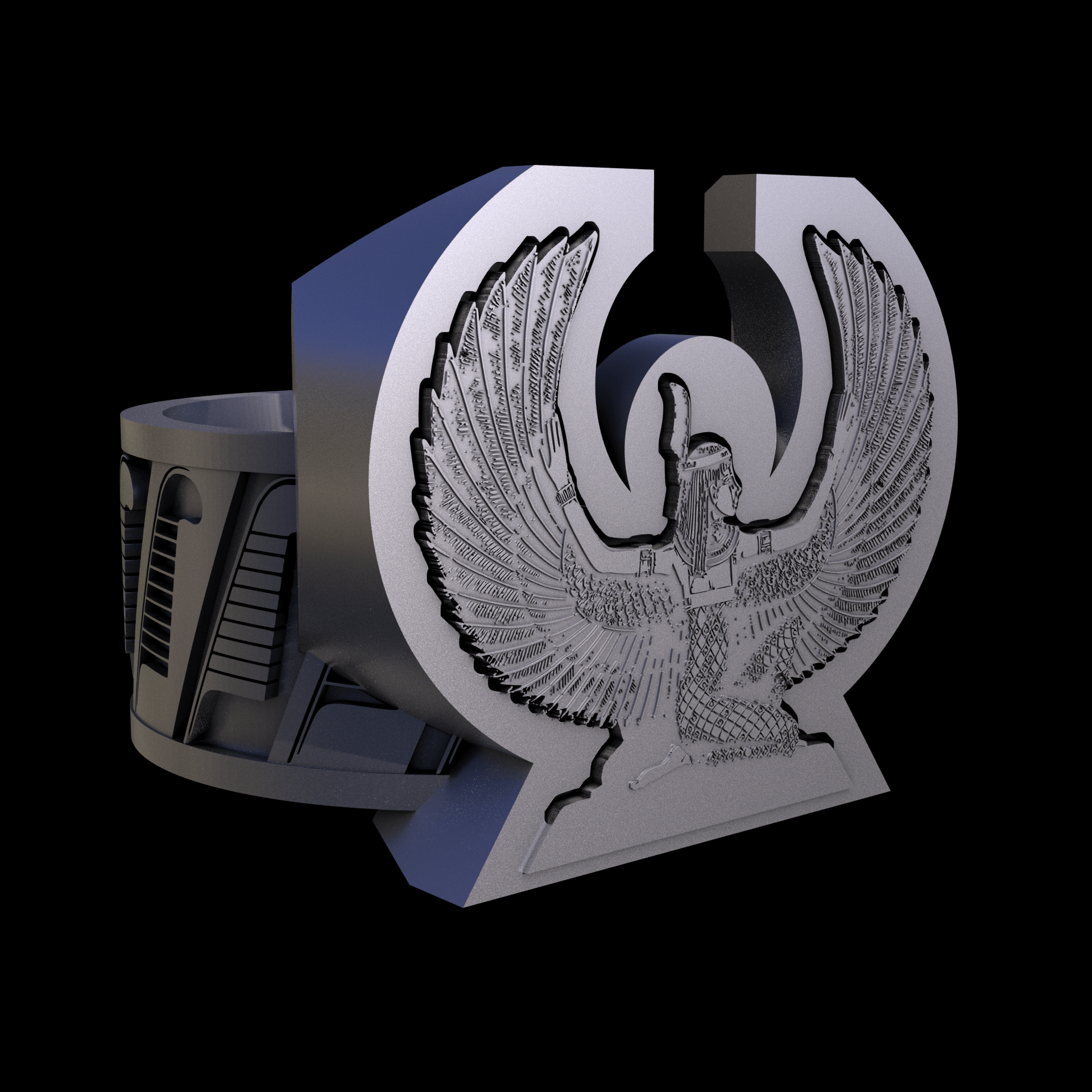 Sterling silver manufactured using wax casting, and lightly polished with a rough matte surface finish.