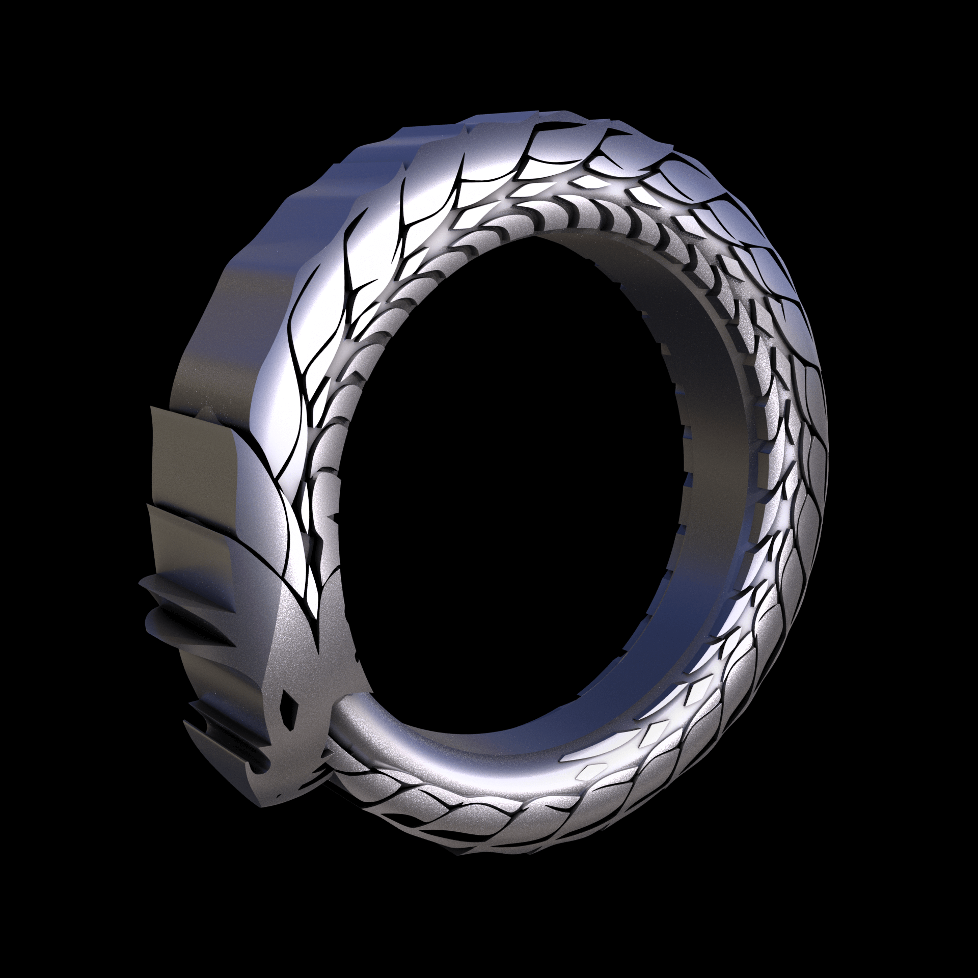 Sterling silver manufactured using wax casting, and lightly polished with a rough matte surface finish.