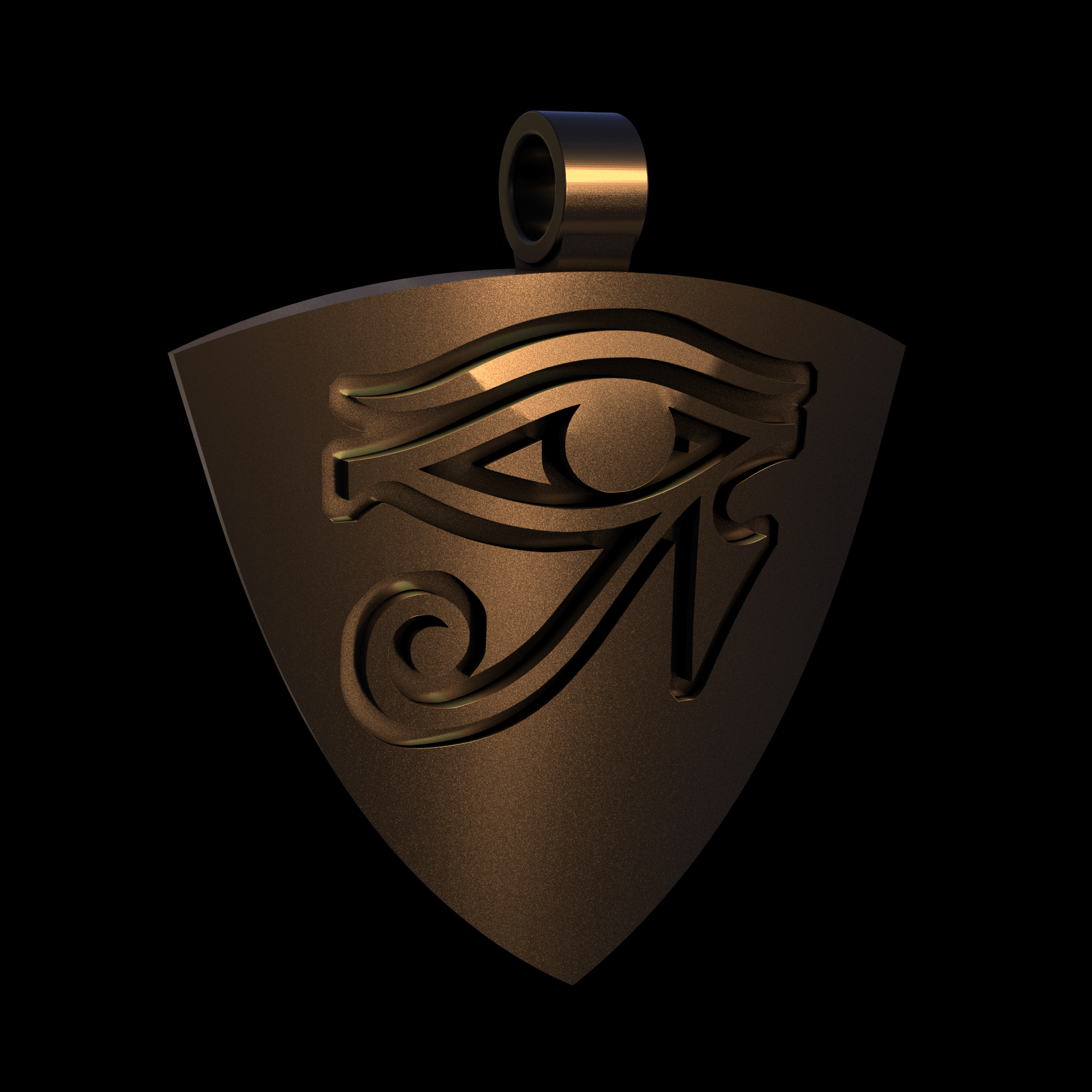 Bronze infused 420 stainless steel, manufactured using 3D printing, polished and enrobed in 24k gold with a mild sheen, with visible print lines.