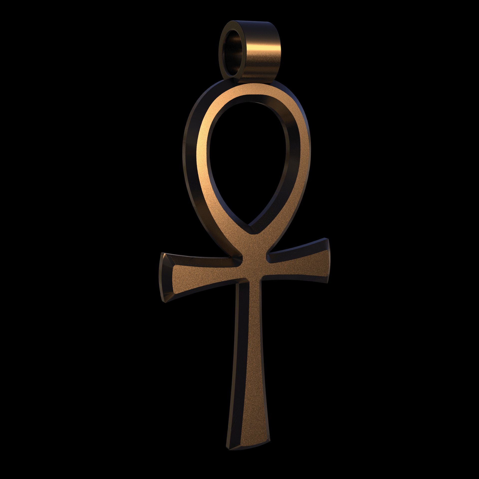 Bronze infused 420 stainless steel, manufactured using 3D printing, polished and enrobed in 24k gold with a mild sheen, with visible print lines.