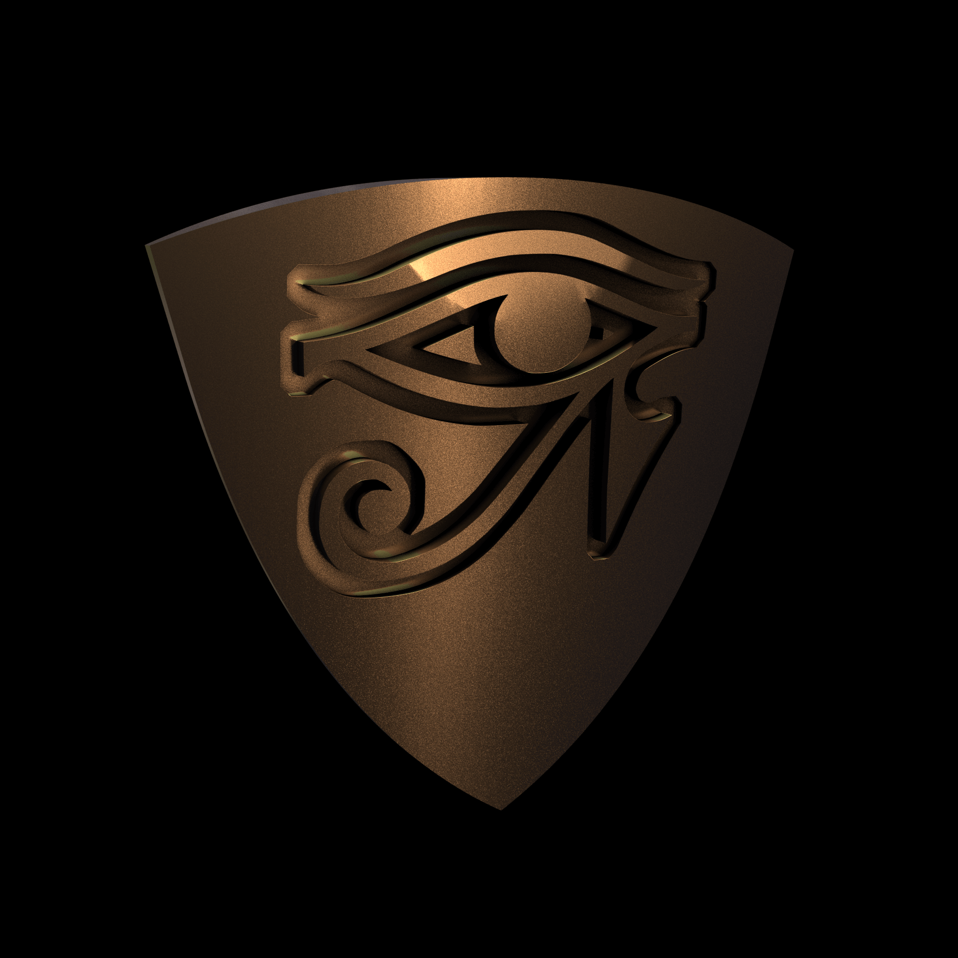 Bronze infused 420 stainless steel, manufactured using 3D printing, polished and enrobed in 24k gold with a mild sheen, with visible print lines.