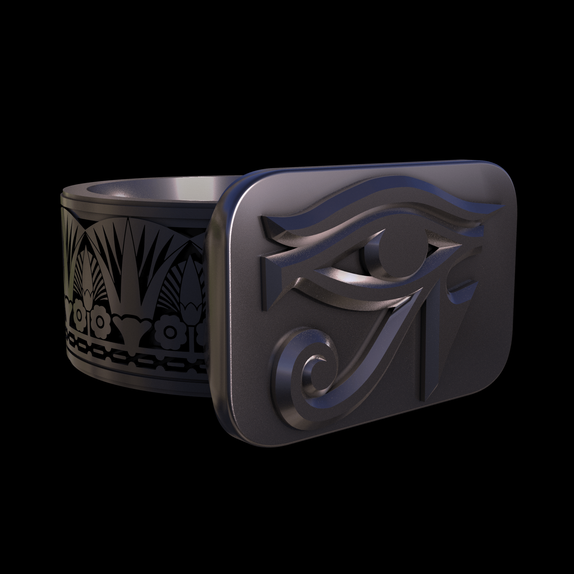 Bronze infused 420 stainless steel, manufactured using 3D printing, polished and plated in nickel for a silvery hue with a mild sheen, with visible print lines.