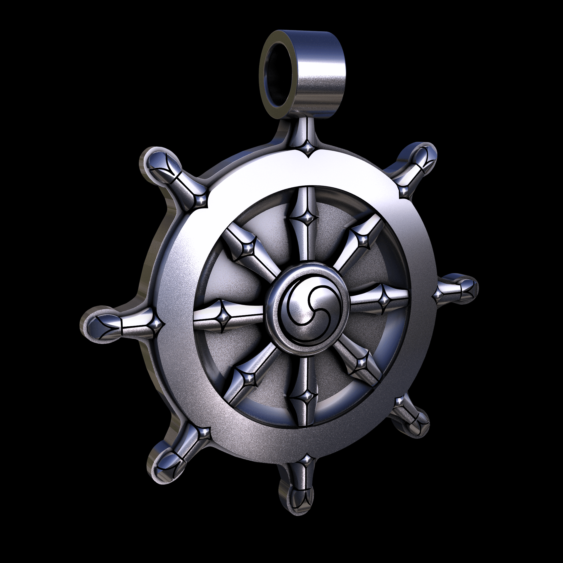 Sterling silver manufactured using wax casting, with a hand polished finish, for a slightly textured, mild sheen surface.