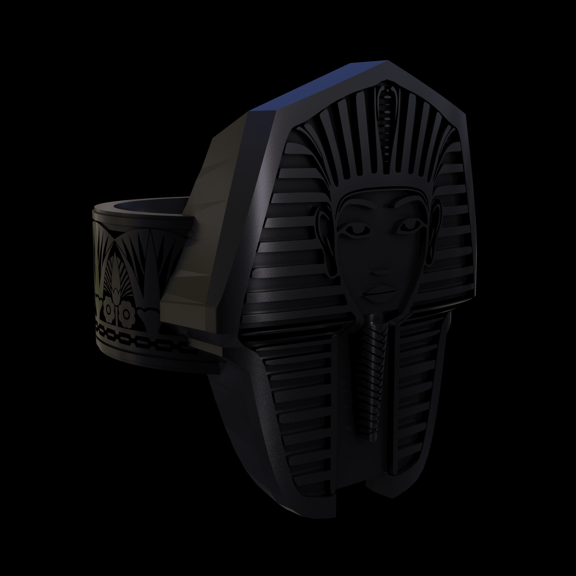 Bronze infused 420 stainless steel, manufactured using 3D printing, treated and polished for a dark grey sheen, with visible print lines.