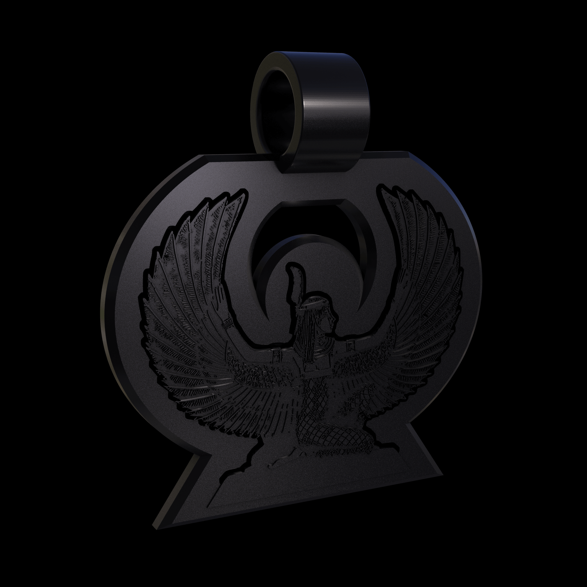 Bronze infused 420 stainless steel, manufactured using 3D printing, treated and polished for a dark grey sheen, with visible print lines.