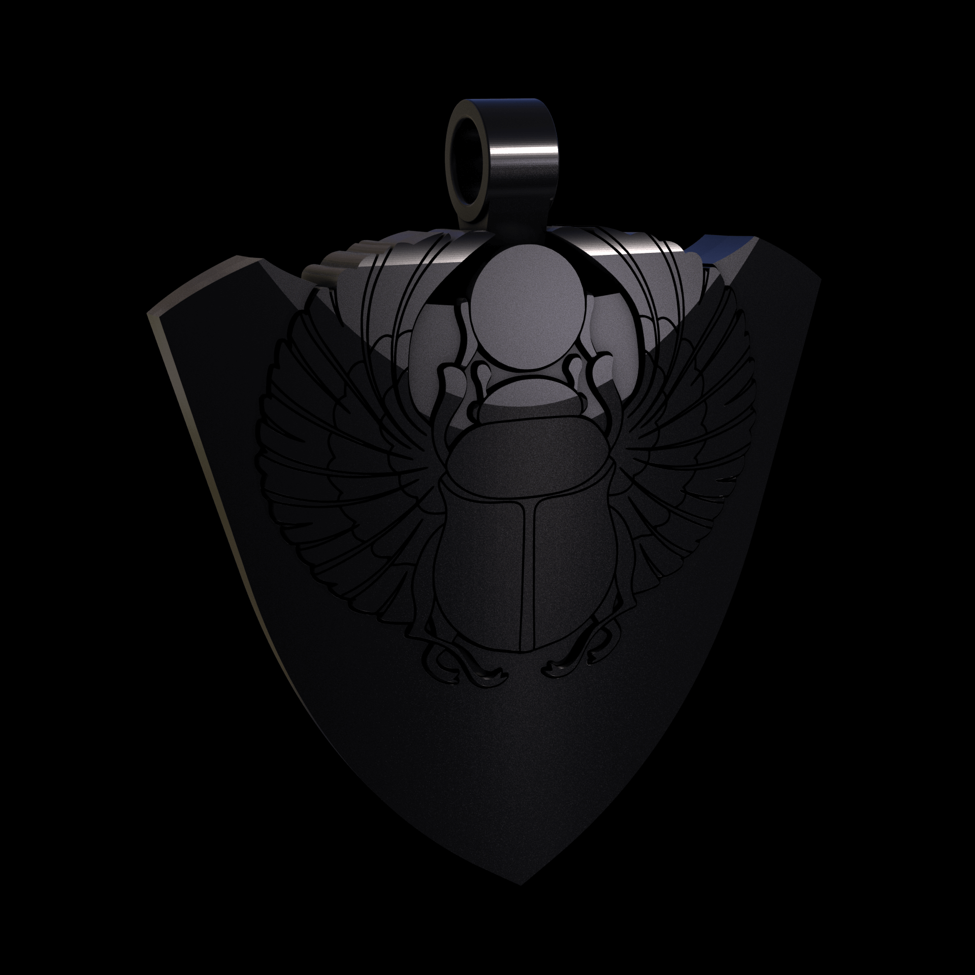 Bronze infused 420 stainless steel, manufactured using 3D printing, treated and polished for a dark grey sheen, with visible print lines.