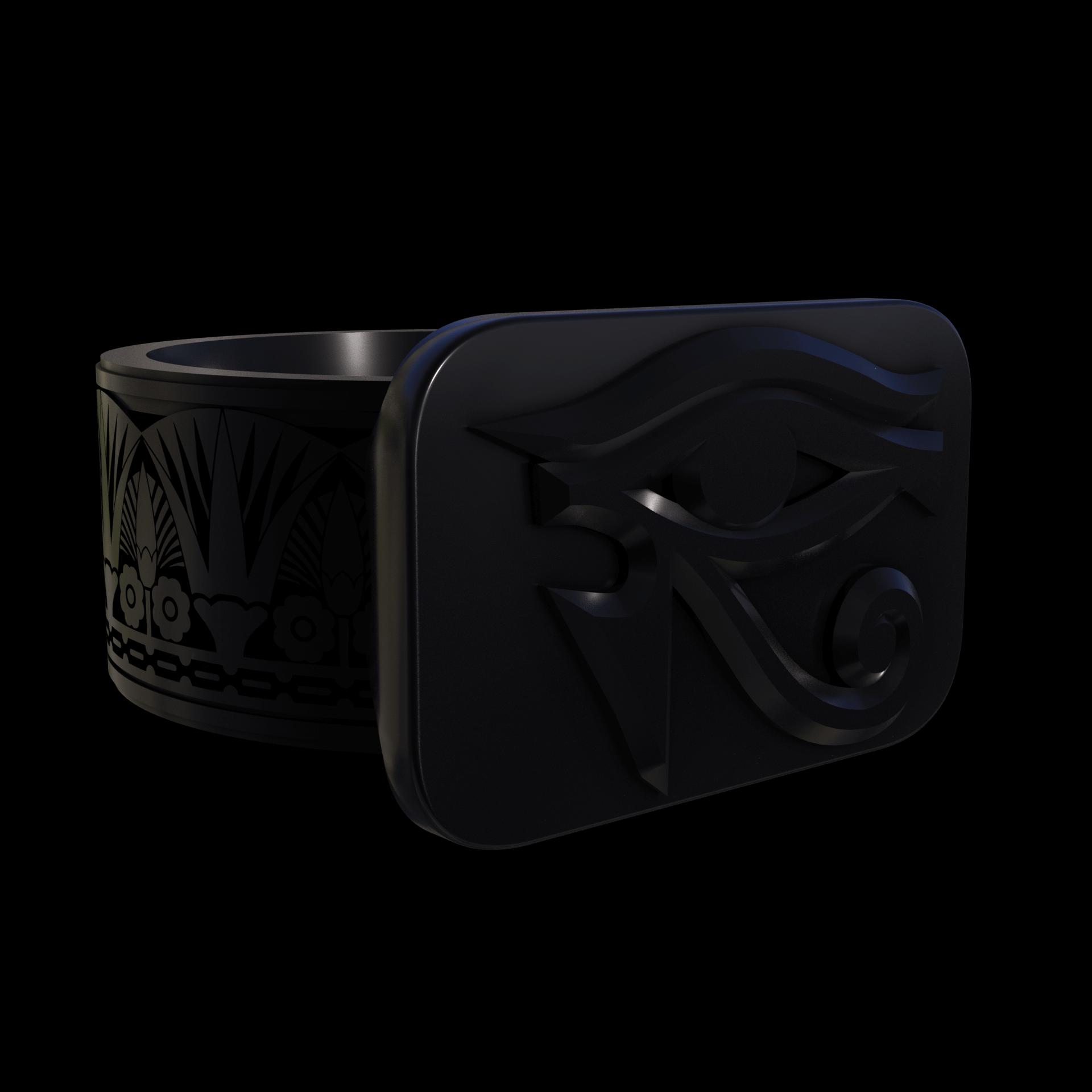 Bronze infused 420 stainless steel, manufactured using 3D printing, treated and polished for a dark grey sheen, with visible print lines.