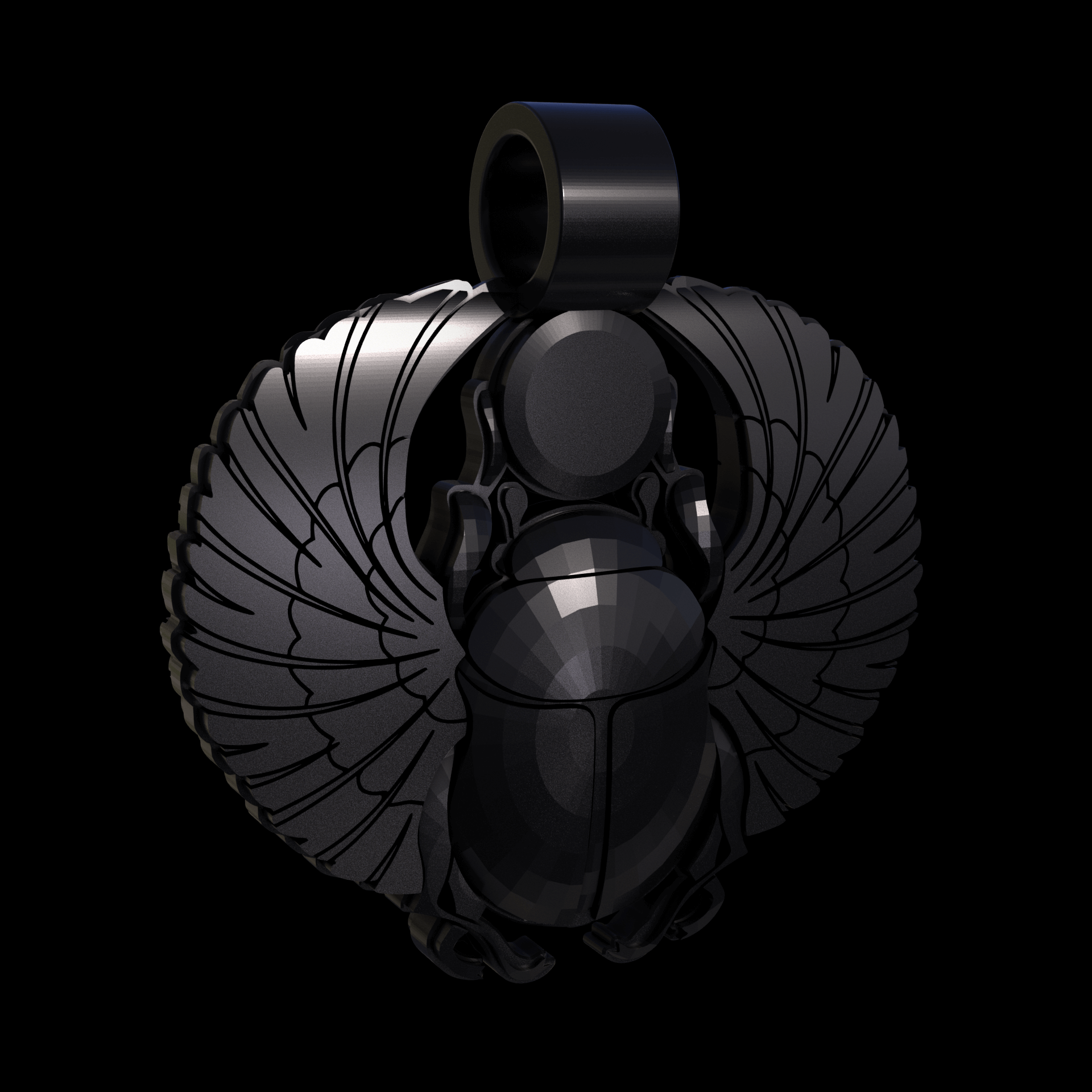 Bronze infused 420 stainless steel, manufactured using 3D printing, treated and polished for a dark grey sheen, with visible print lines.