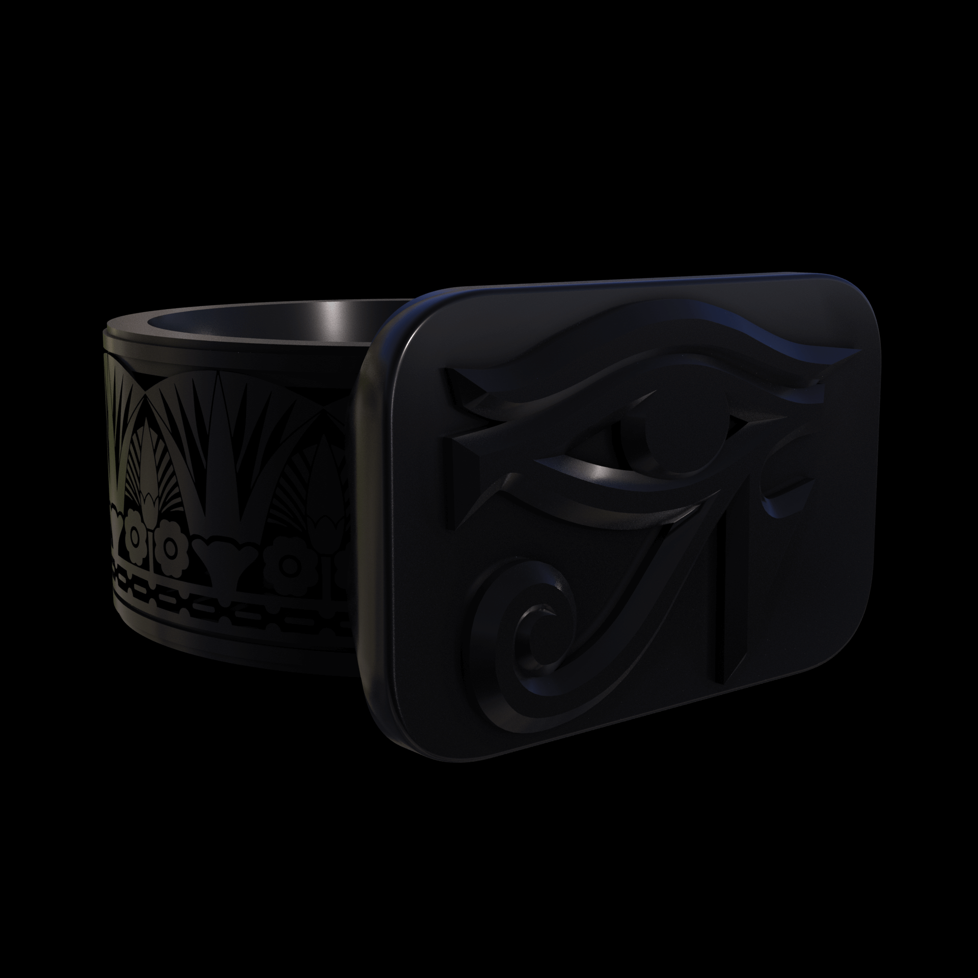 Bronze infused 420 stainless steel, manufactured using 3D printing, treated and polished for a dark grey sheen, with visible print lines.