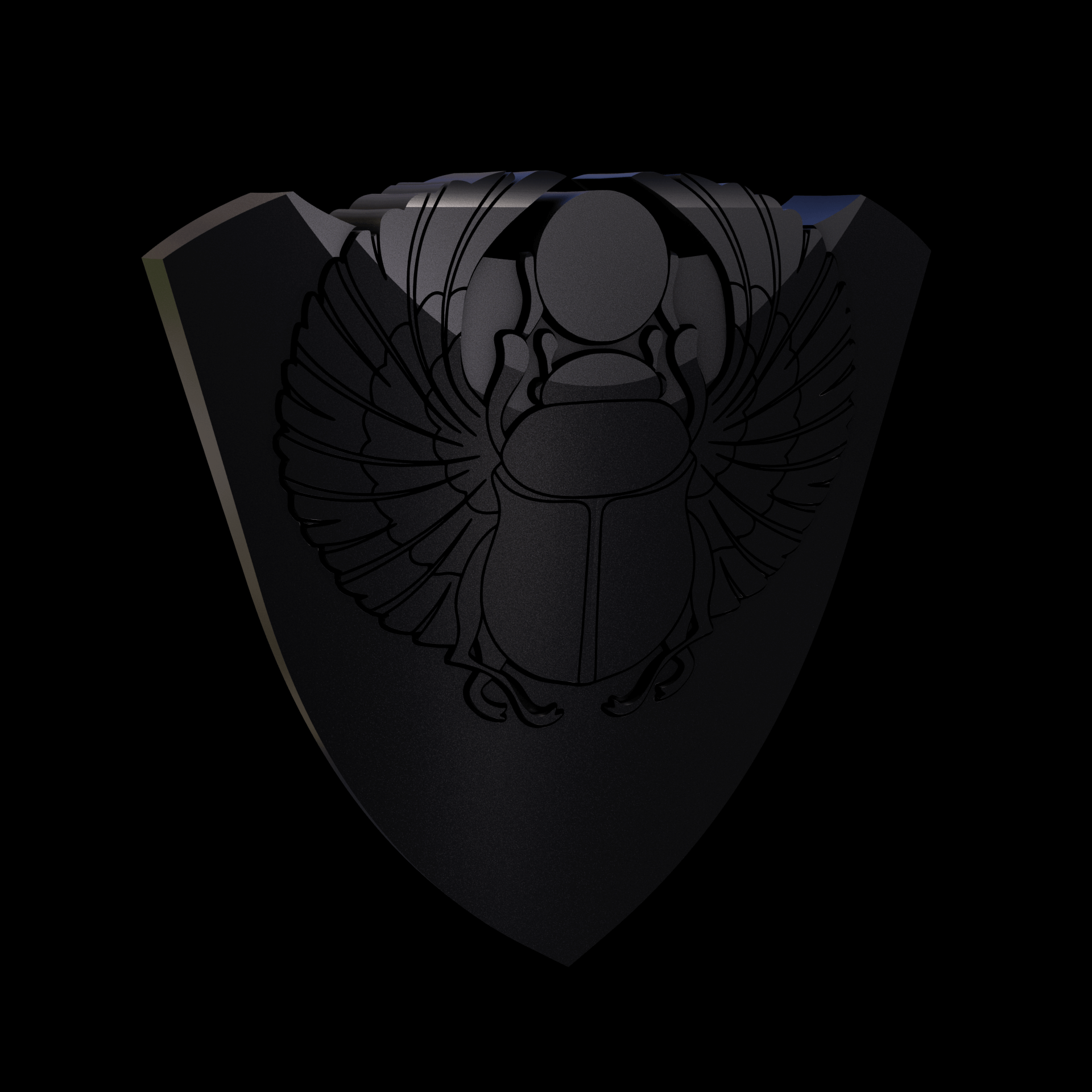 Bronze infused 420 stainless steel, manufactured using 3D printing, treated and polished for a dark grey sheen, with visible print lines.