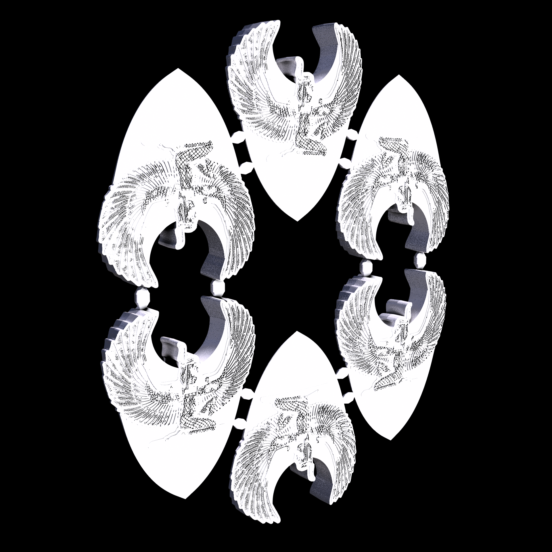 Polypropylene, manufactured using Selective Laser Sintering (3D printing), with a slightly translucent, light yellowish shaded surface.