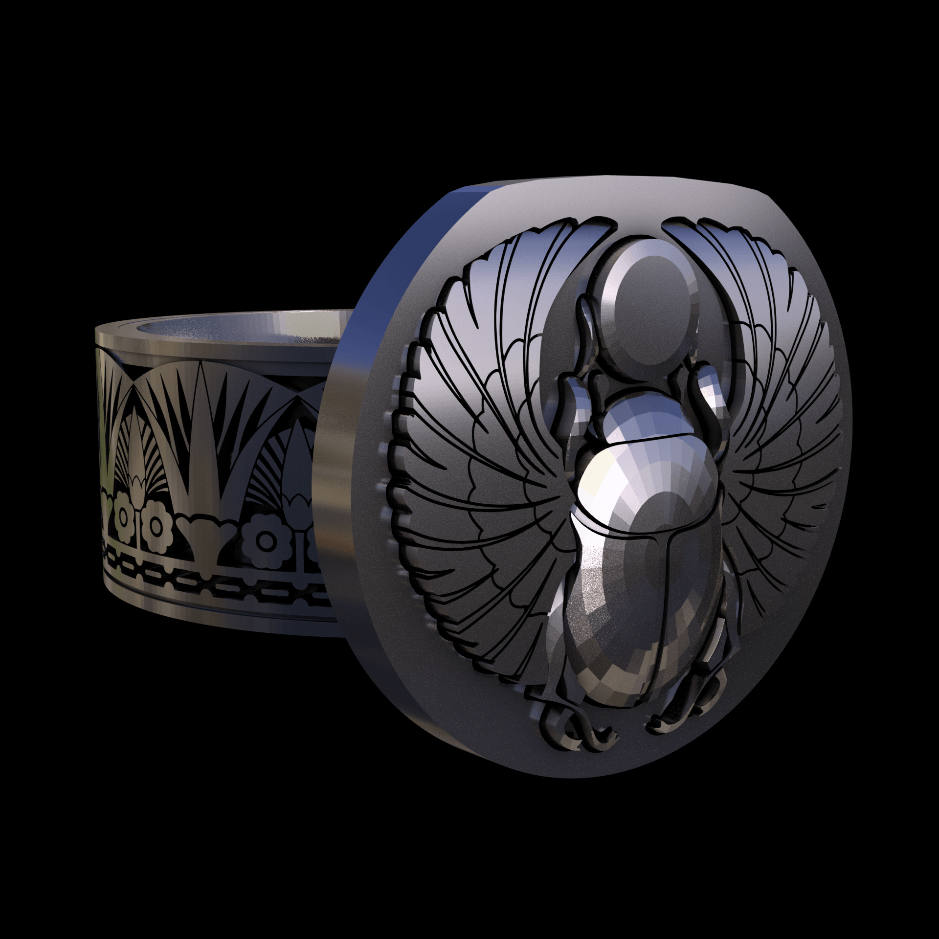 Brass manufactured using wax casting, with 0.5 micron thick electroplated rhodium surface, with a hand polished finish, for a shiny, fine sheen surface.