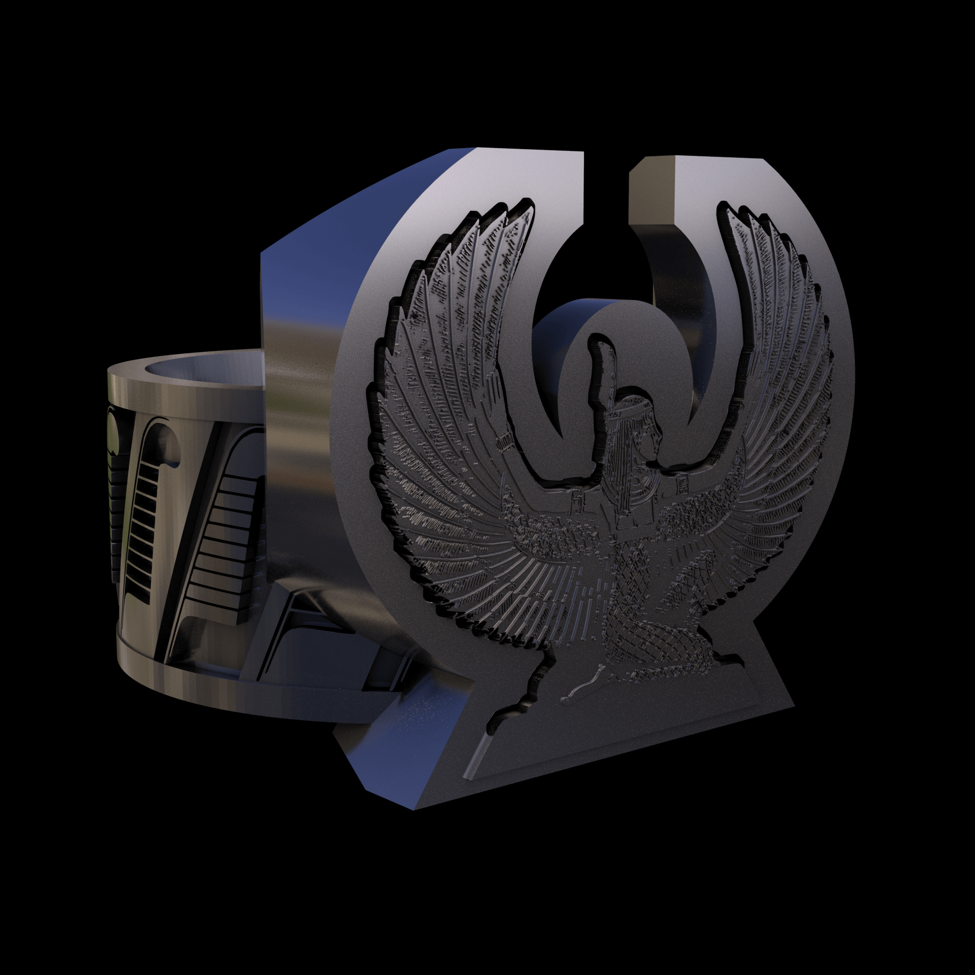 Brass manufactured using wax casting, with 0.5 micron thick electroplated rhodium surface, with a hand polished finish, for a shiny, fine sheen surface.