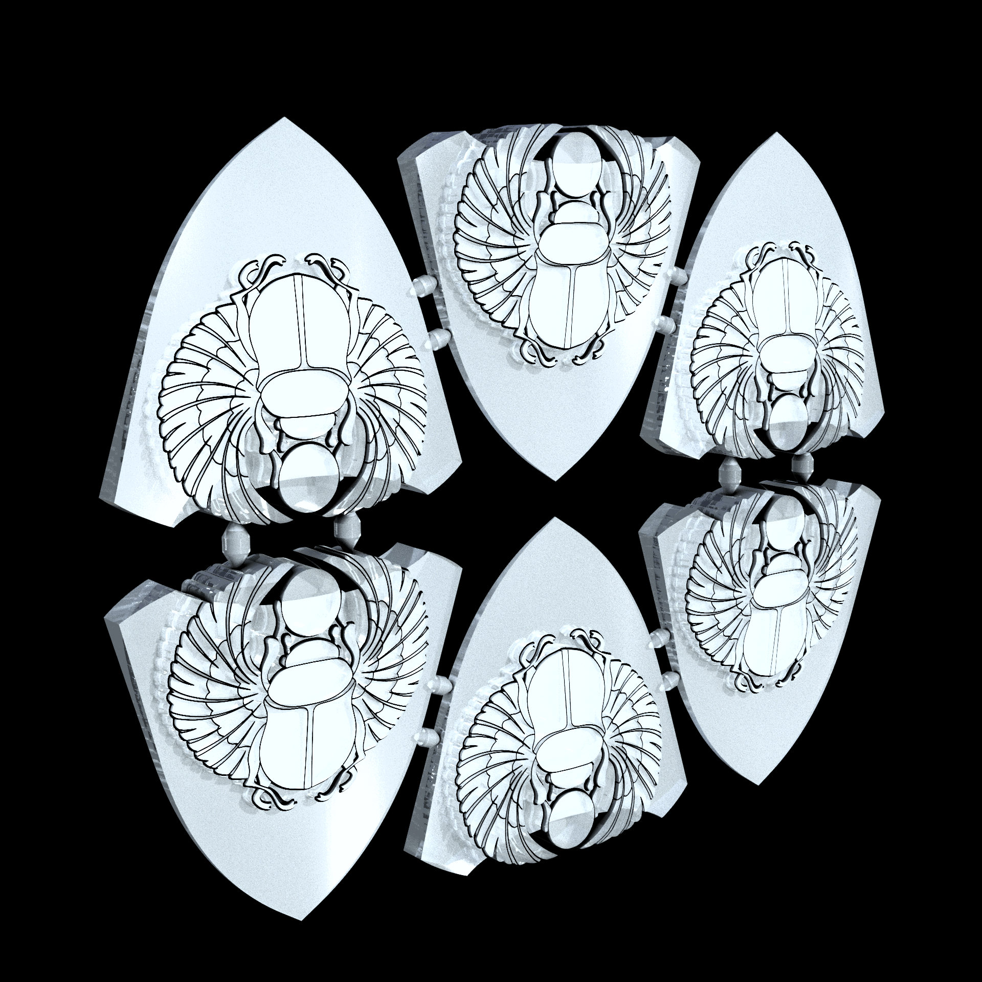 A Resin Based Acrylic photopolymer that is translucent, manufactured using 3D printing, with a frosted smooth surface finish and high detail.