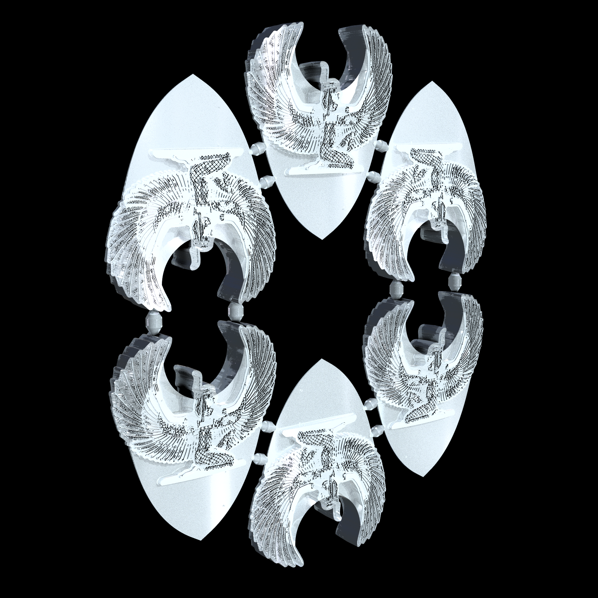 A Resin Based Acrylic photopolymer that is translucent, manufactured using 3D printing, with a frosted smooth surface finish and high detail.