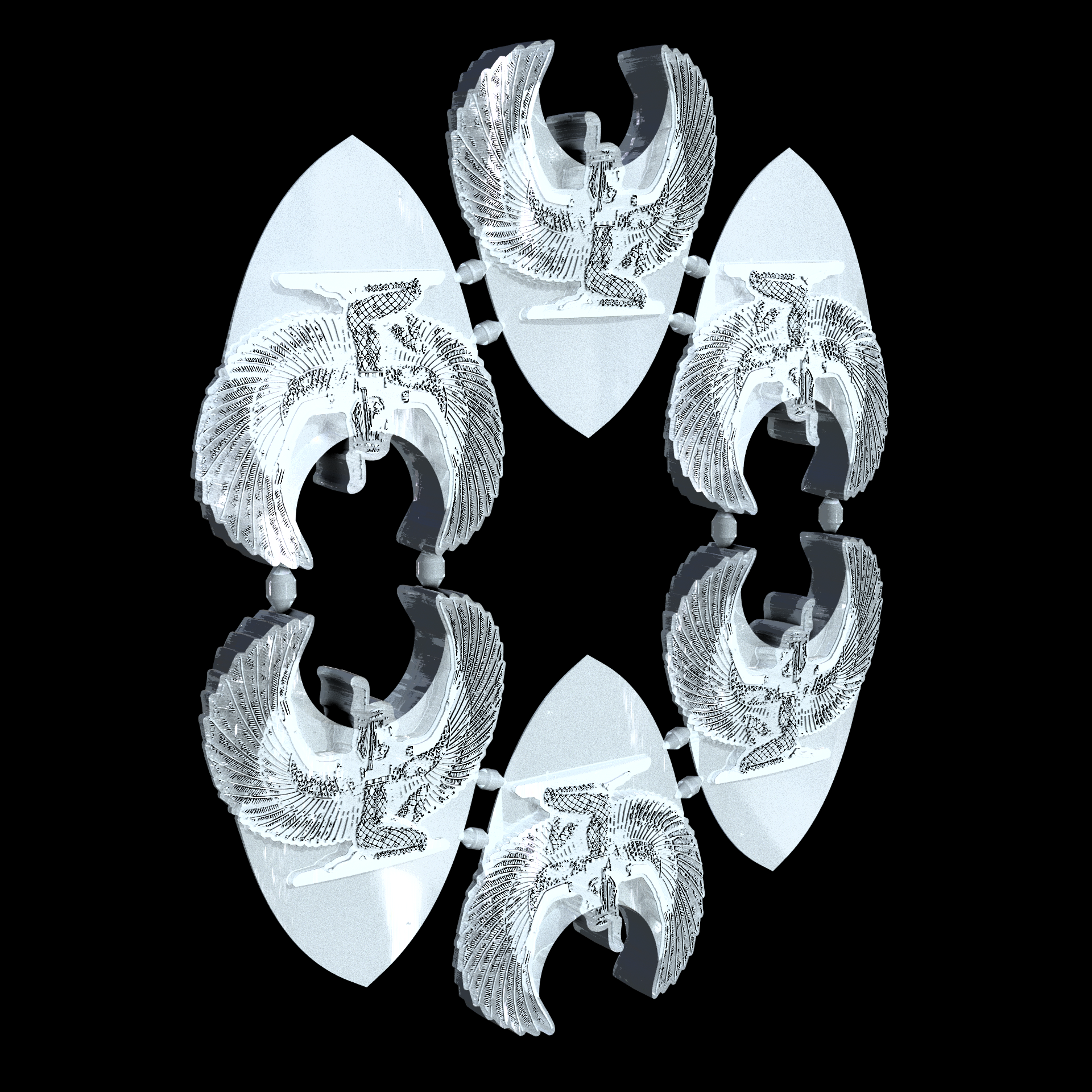 A Resin Based Acrylic photopolymer that is translucent, manufactured using 3D printing, with a frosted very smooth surface finish and a very high level of detail.