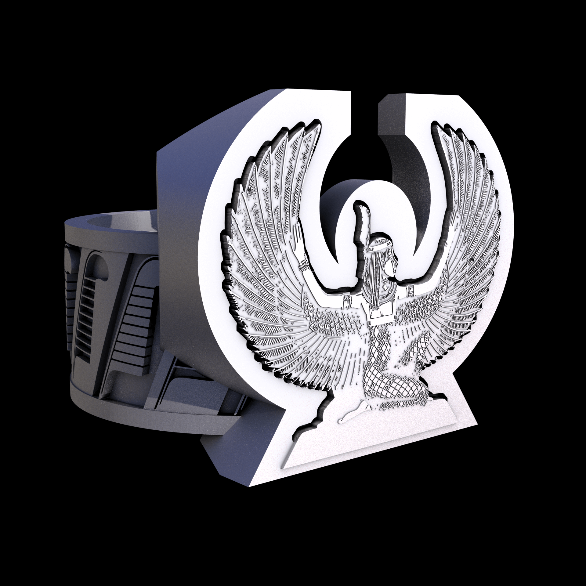 Stainless Steel 17-4PH, manufactured using 3D printing, and media blasted after sintering, for a semi matte, rough surface finish.