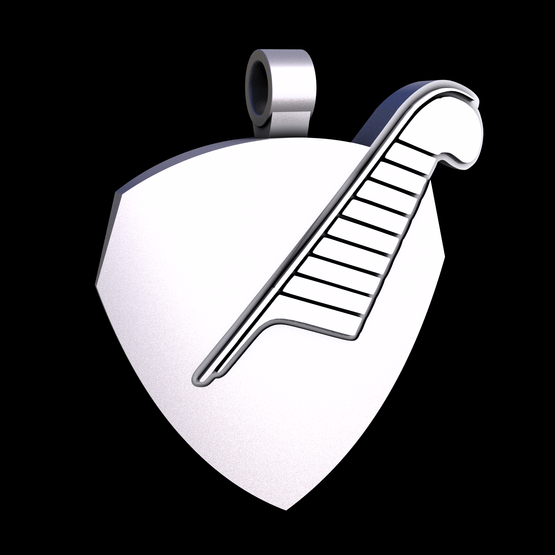 Stainless Steel 17-4PH, manufactured using 3D printing, and media blasted after sintering, for a semi matte, rough surface finish.