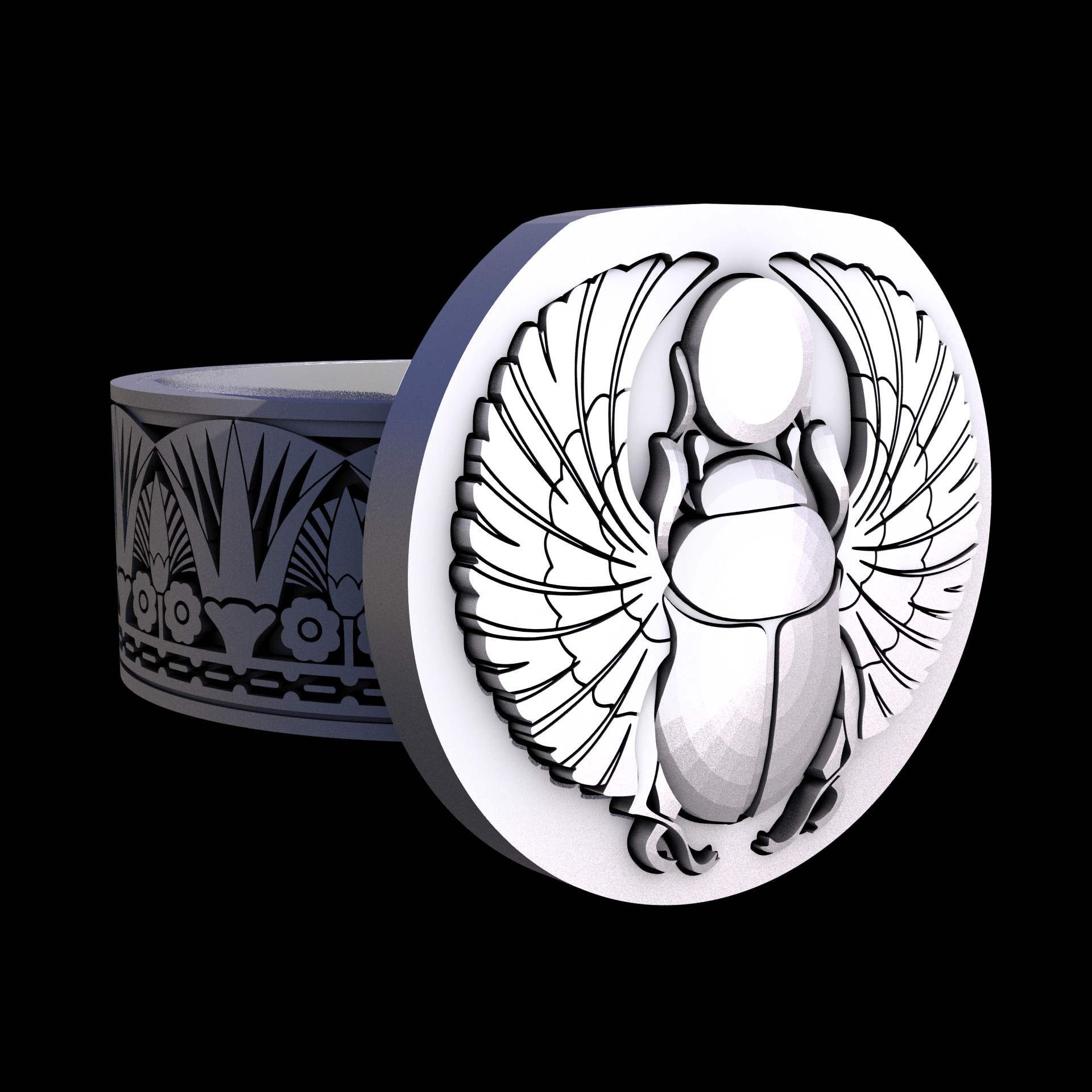 Stainless Steel 17-4PH, manufactured using 3D printing, and media blasted after sintering, for a semi matte, rough surface finish.